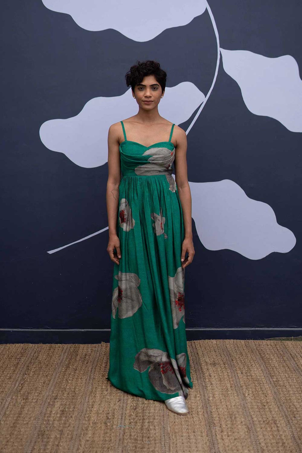 White poppies dress