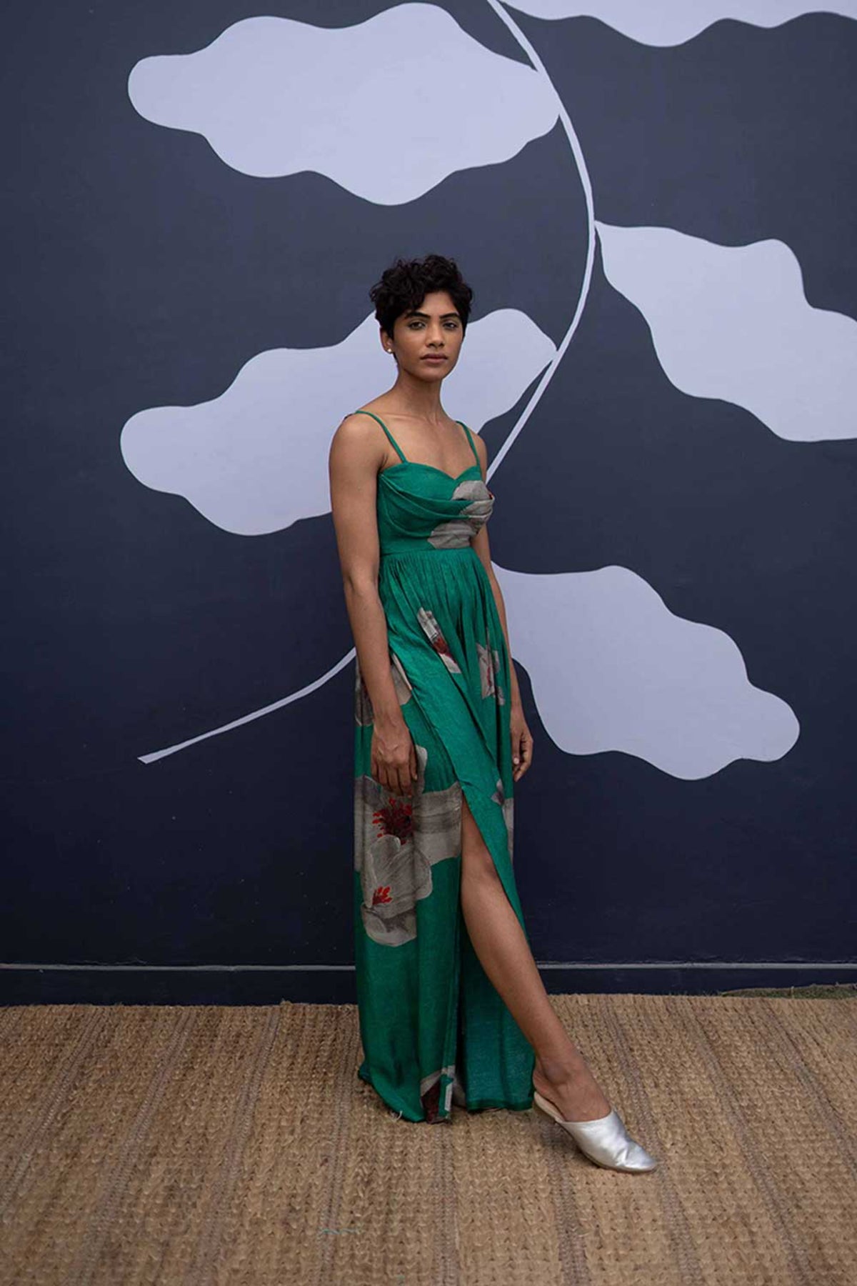 White poppies dress