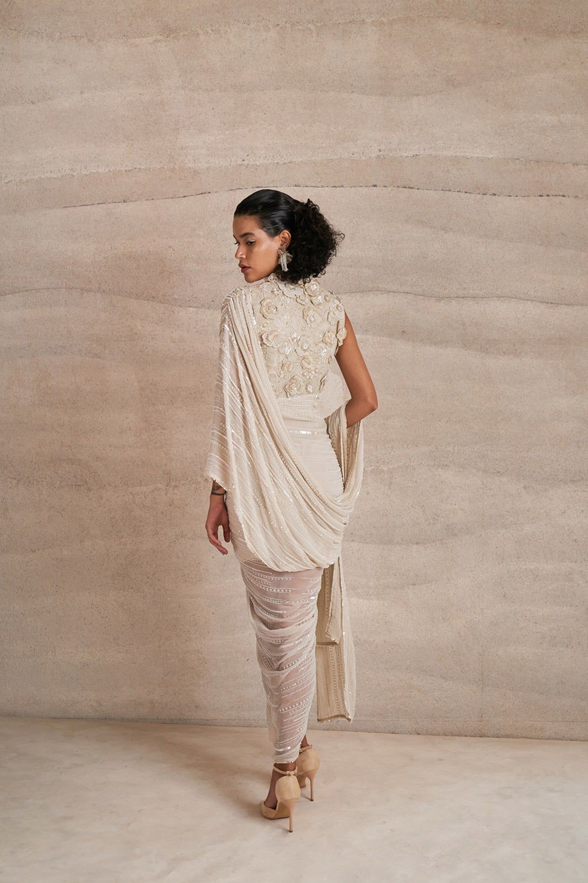Pop Bloom Midi Drape Saree