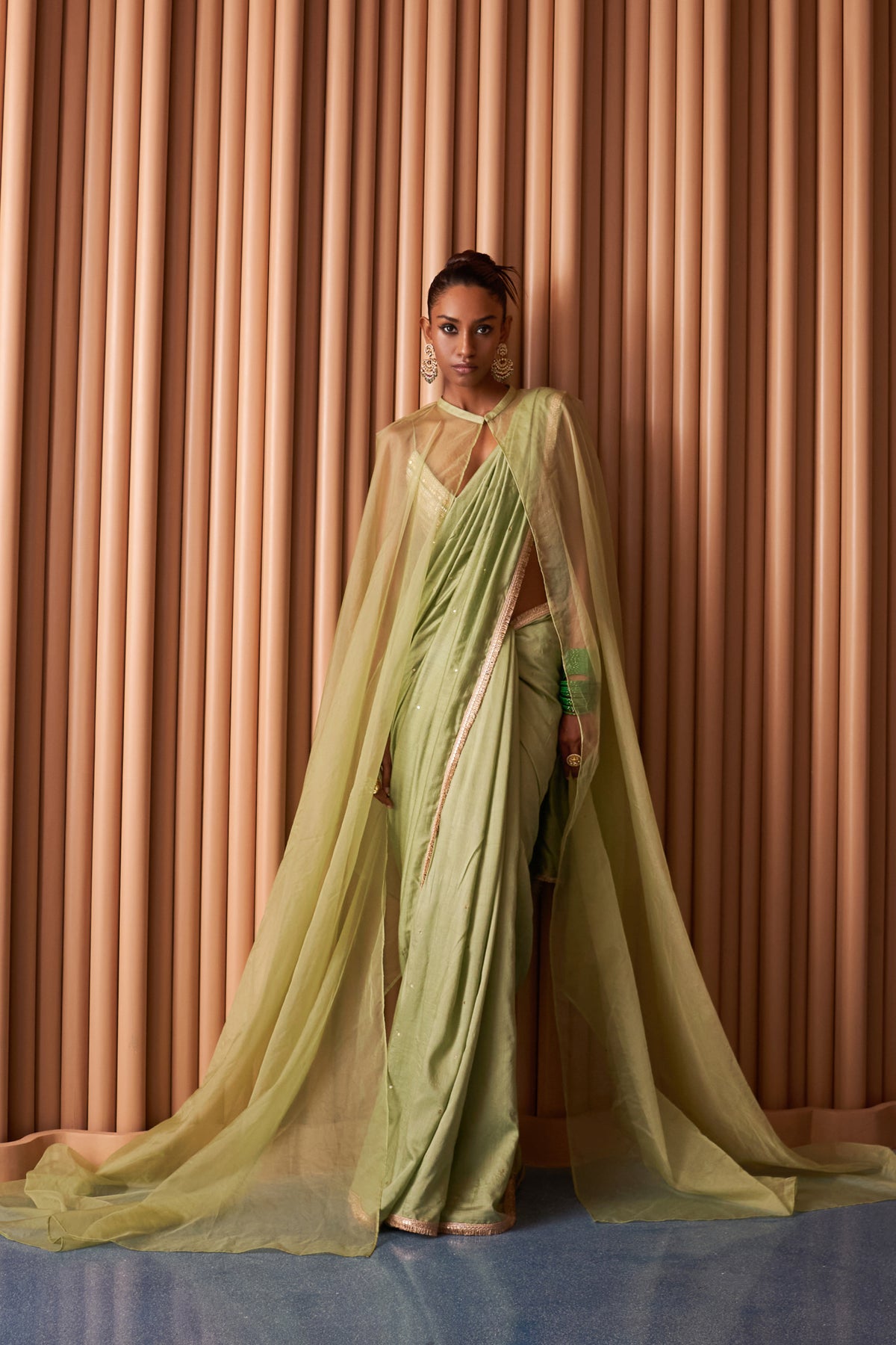 Shreen Saree With Cape