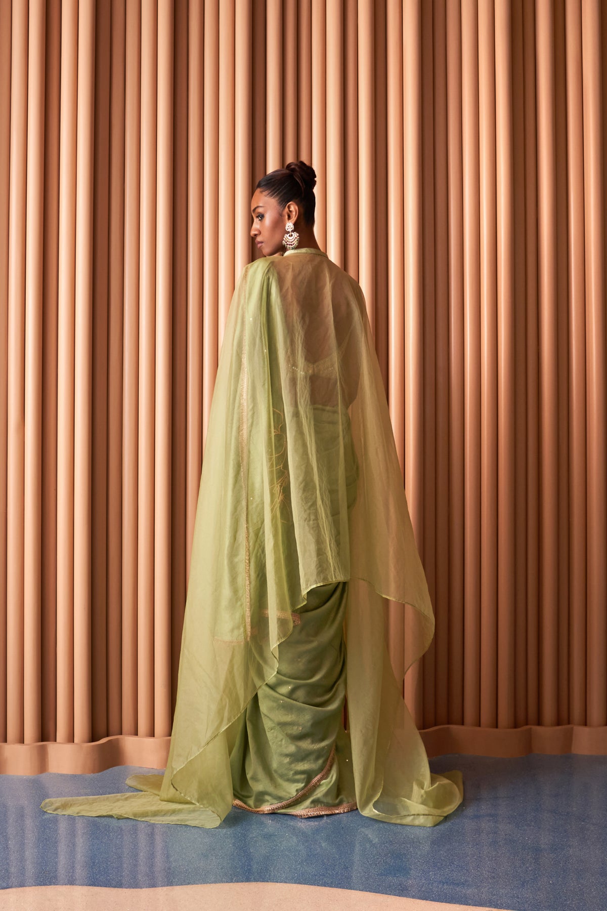Shreen Saree With Cape