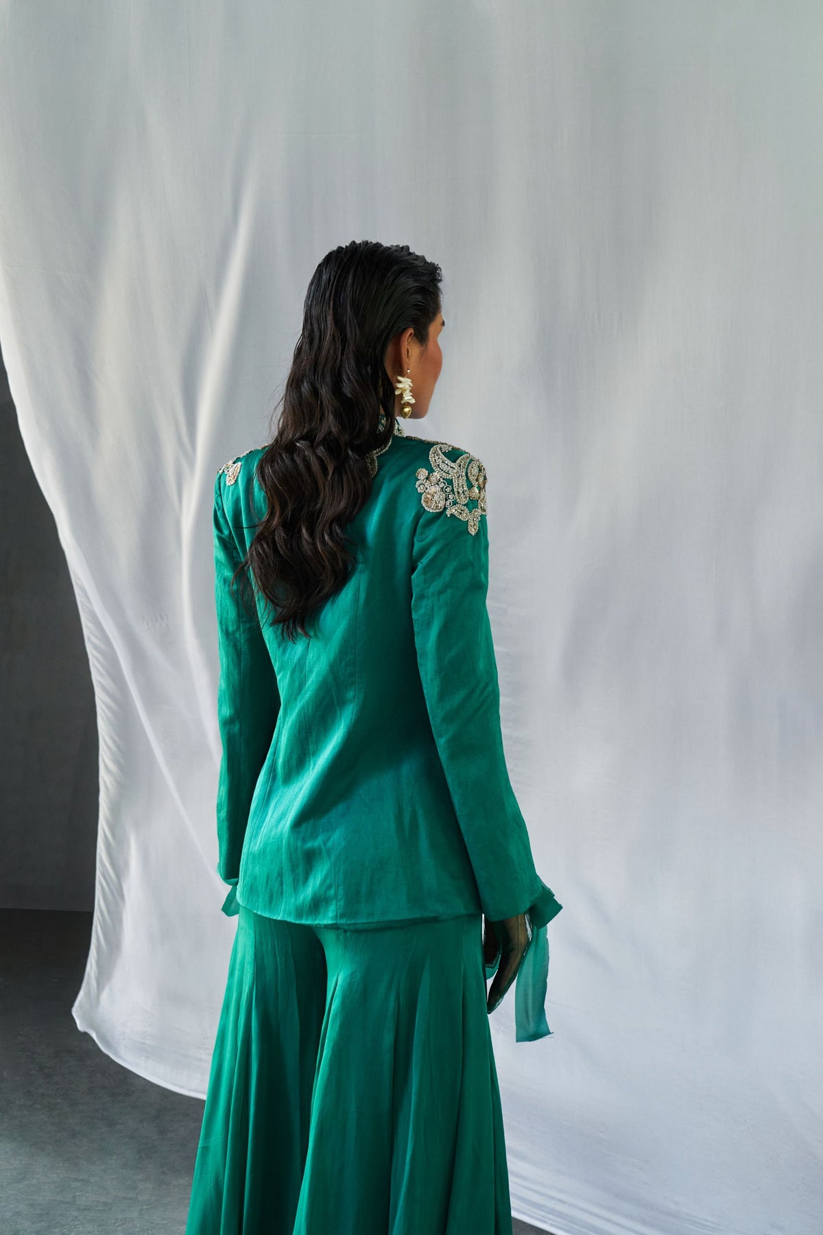 Teal Green sharara Set