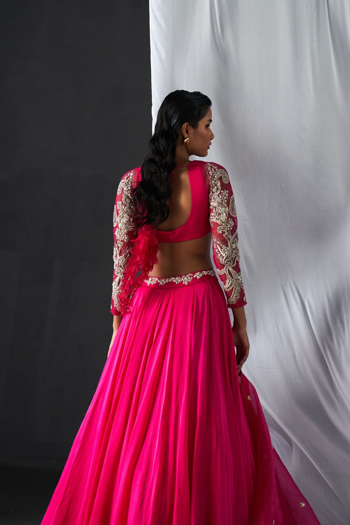 Fuschia Jaal Embroidered Lehenga Set