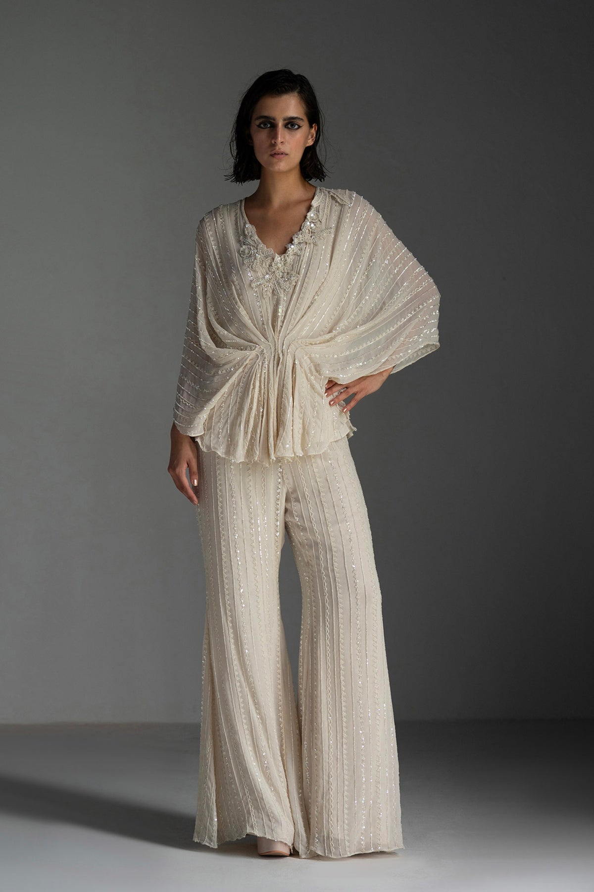 Ivory Drape Wing Co Ord Set