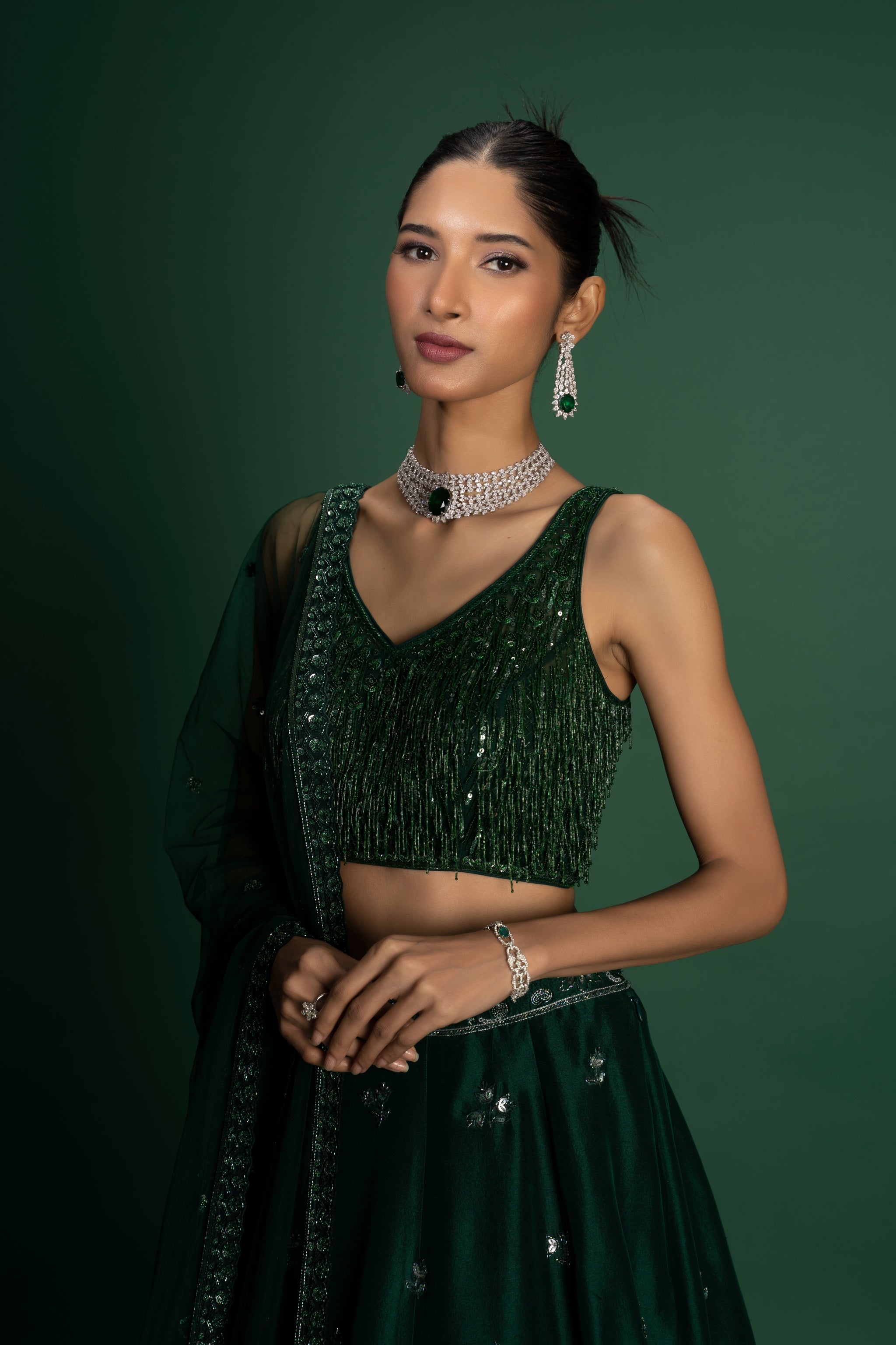 With Gold Ghagra Jewelry Buy Emerald Green Lehenga Set By Designer SEEMA GUJRAL Online At With Gold Ghagra Jewelry Buy Emerald Green Lehenga Set By Designer SEEMA GUJRAL Online At