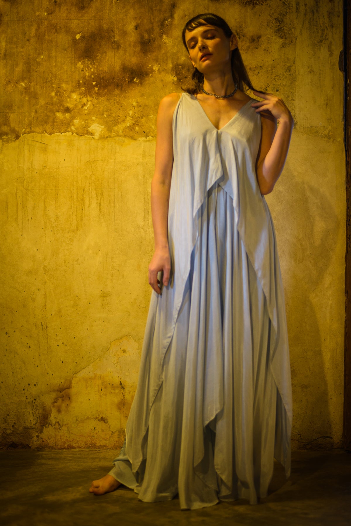 Front draped high low dress