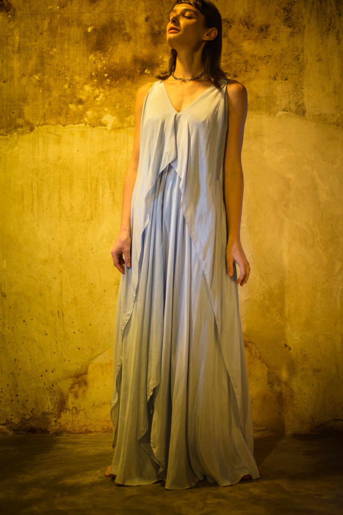 Front draped high low dress