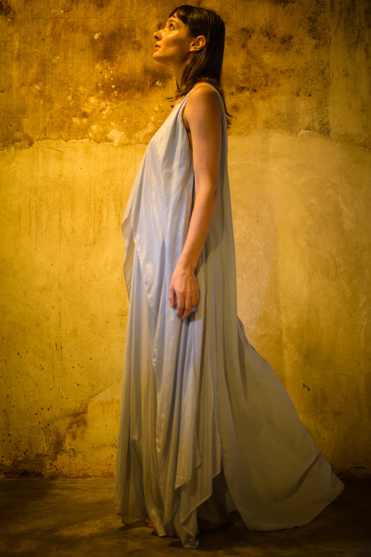 Front draped high low dress