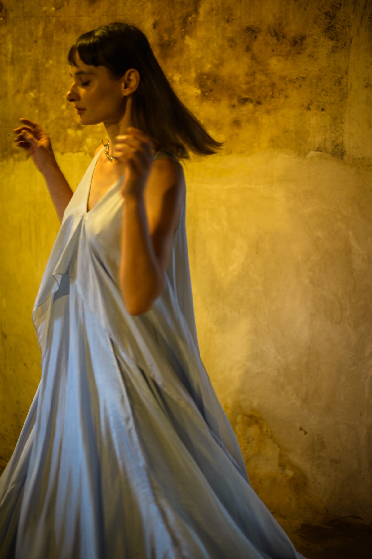 Front draped high low dress