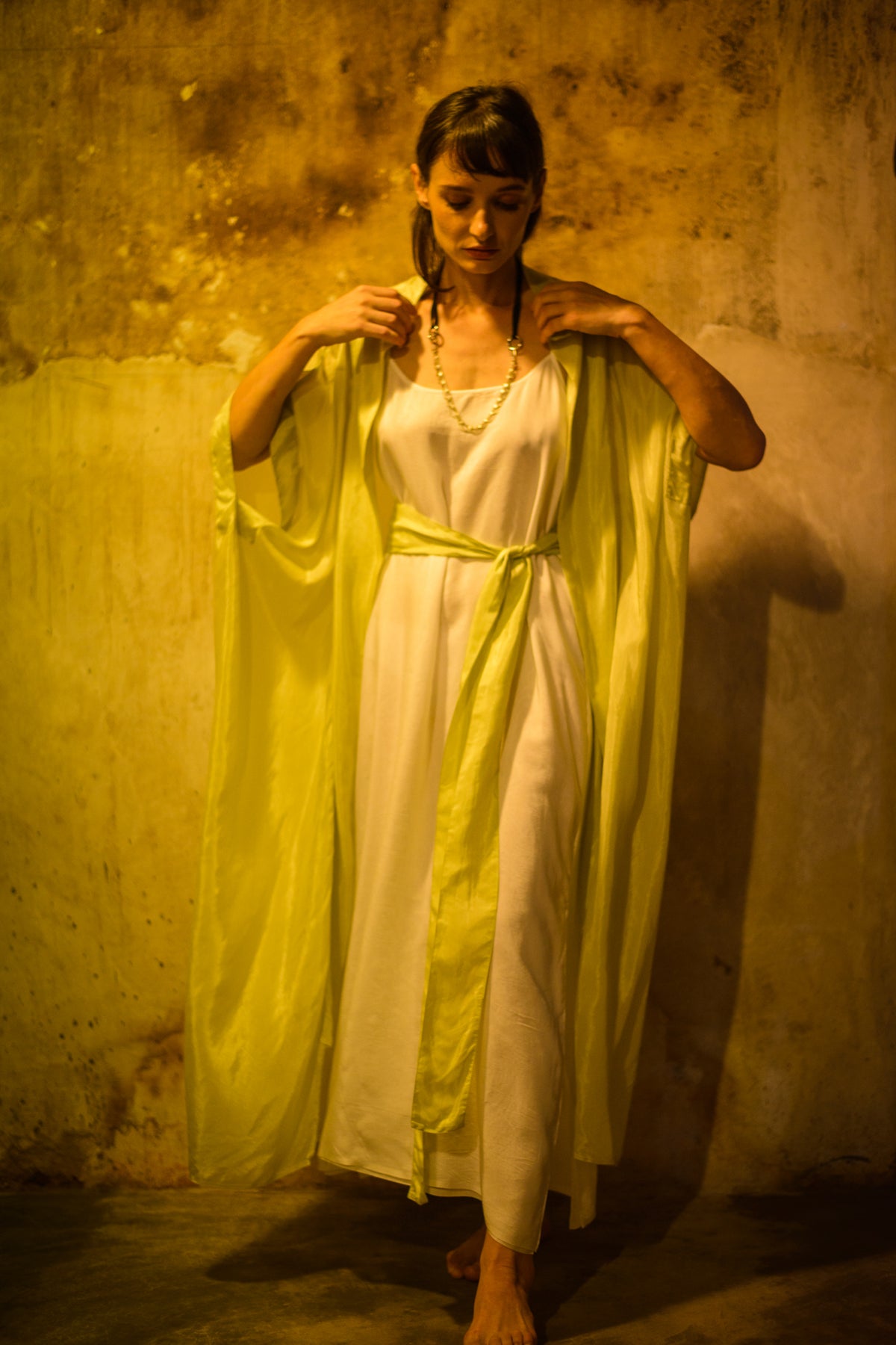 Kaftan jacket with belt