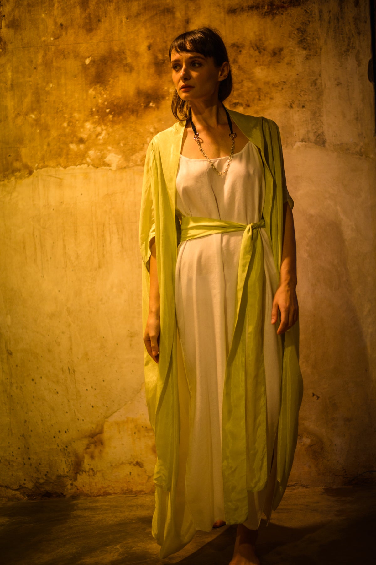Kaftan jacket with belt
