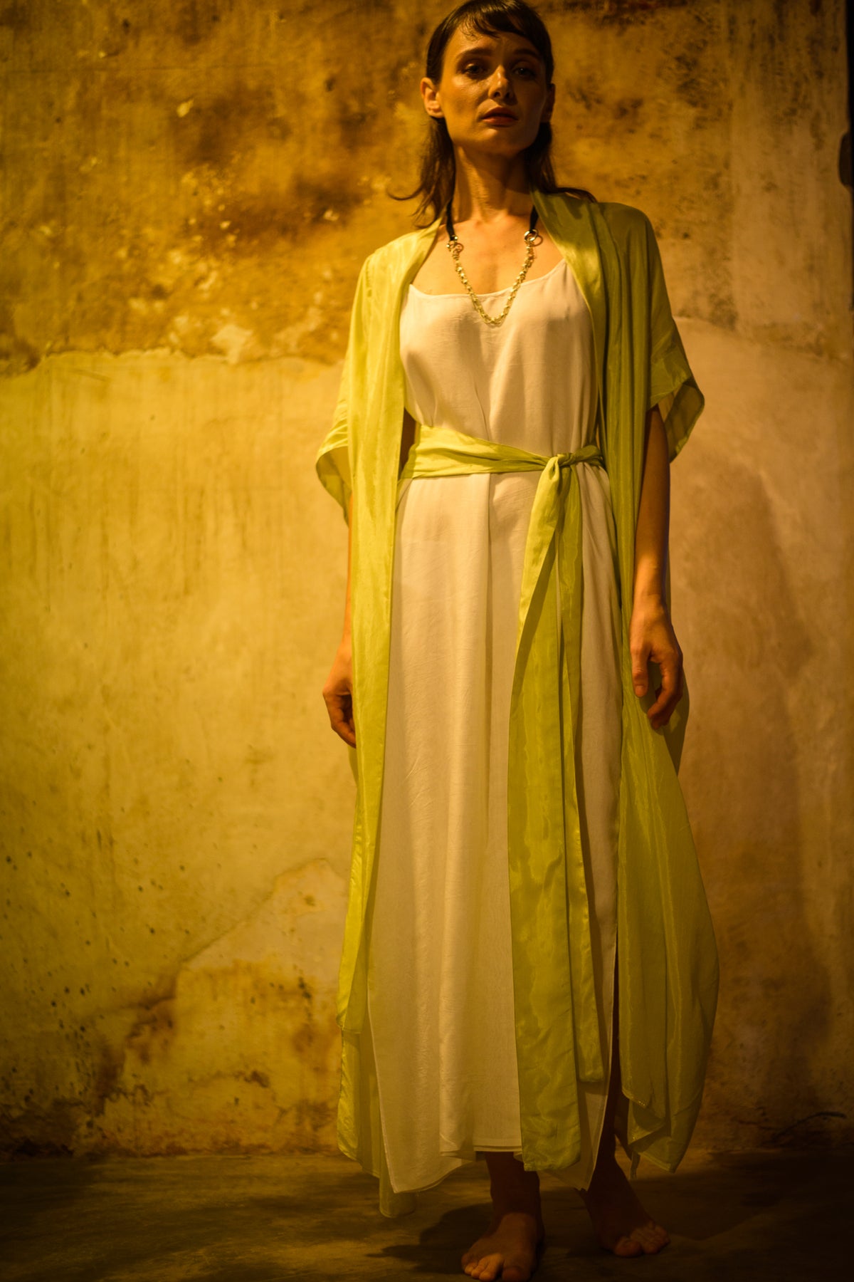 Kaftan jacket with belt