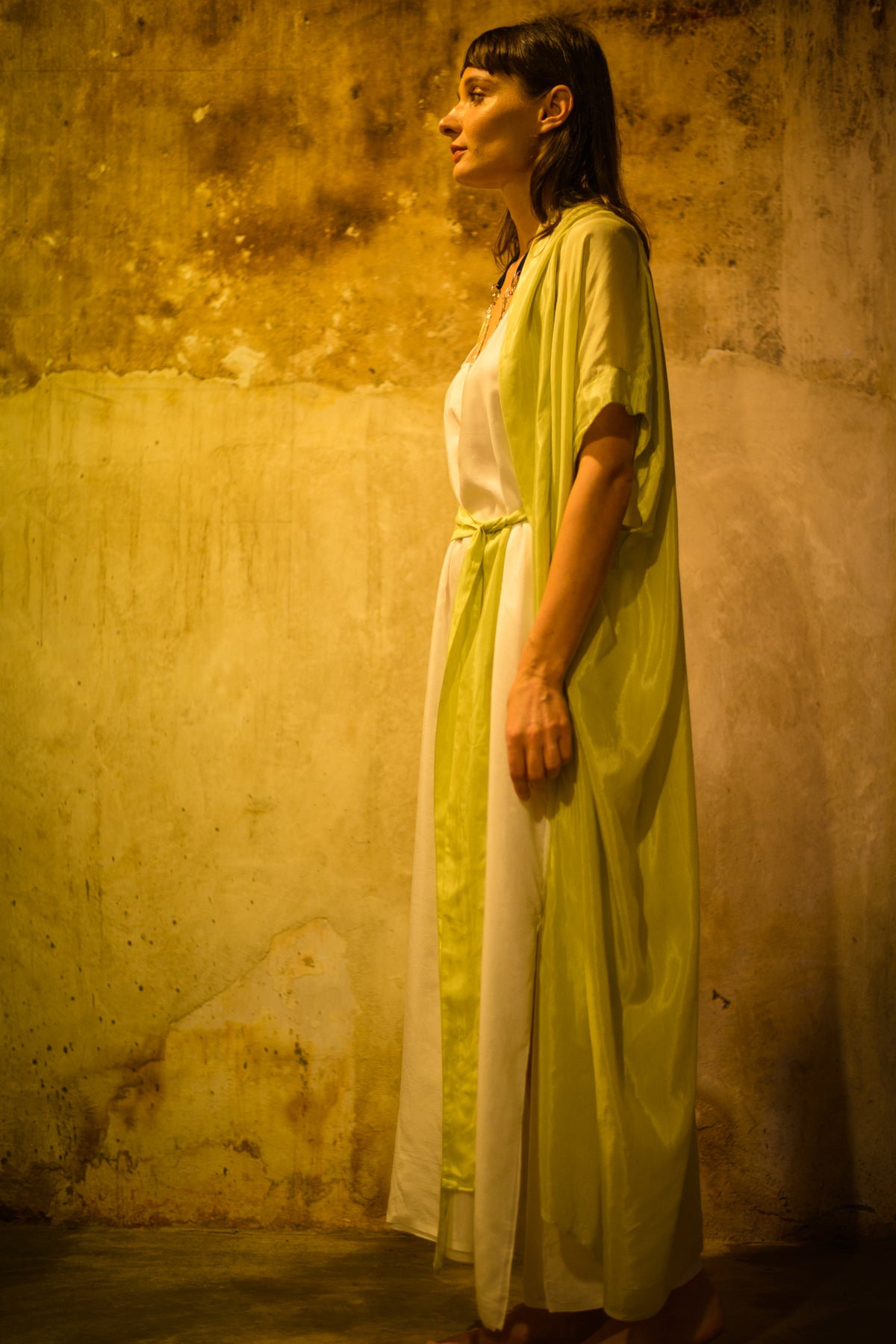 Kaftan jacket with belt
