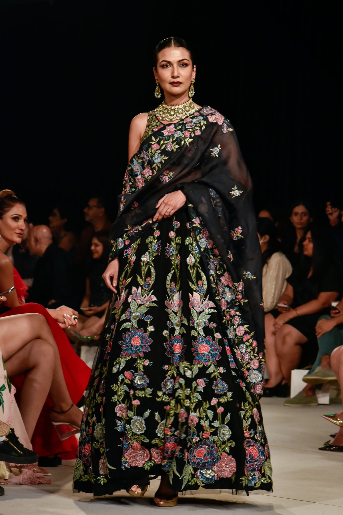 Black Tulle Lehenga Set