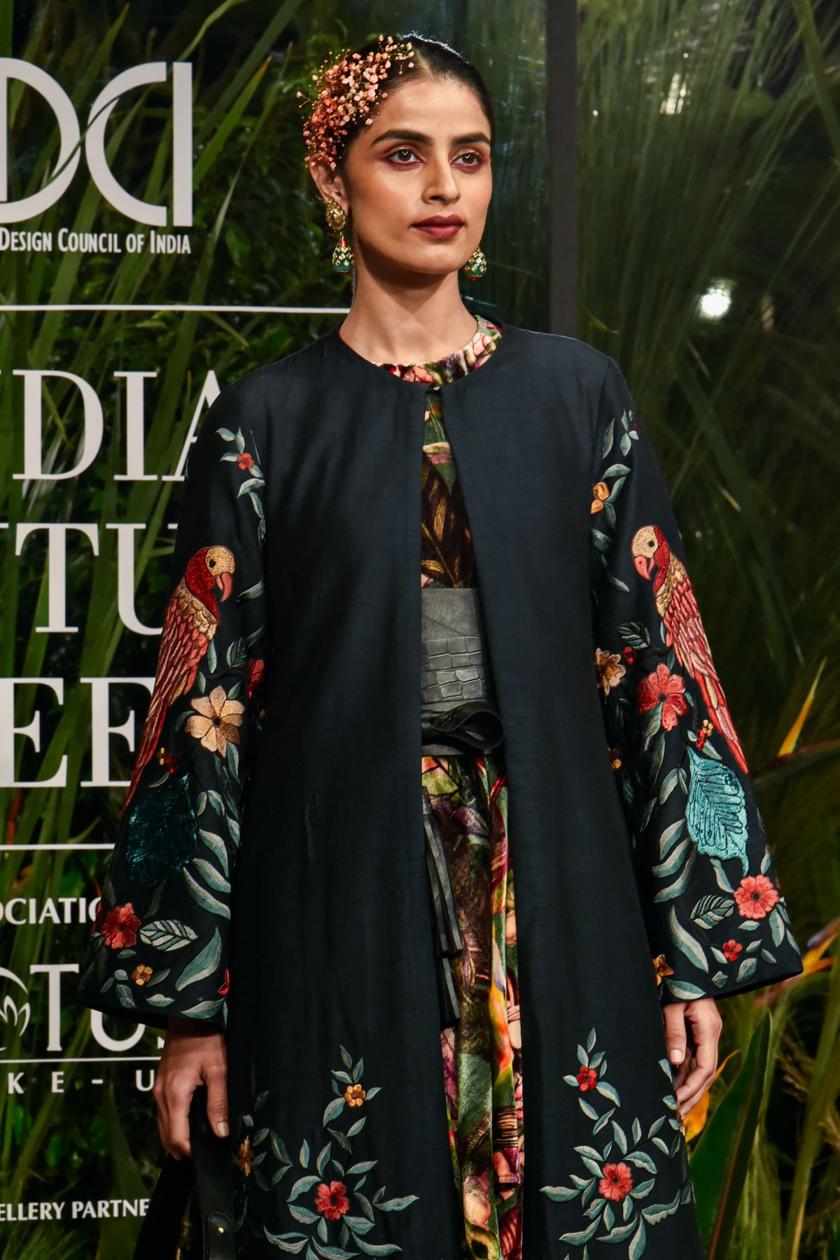Black Silk Velvet Jacket Set