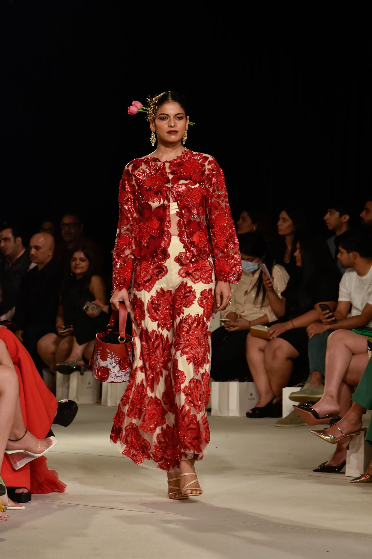 Red Jacket and Trousers Set