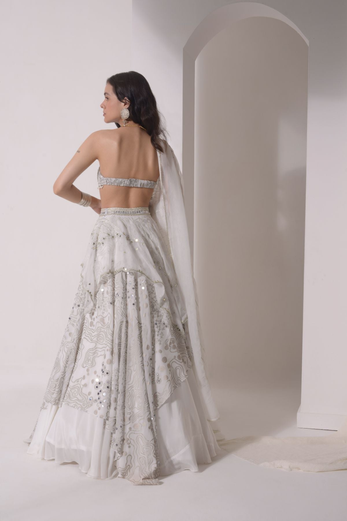 Asymmetrical Layered Lehenga Set