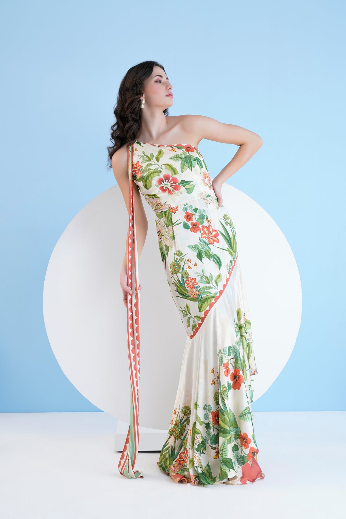 Exotic Lily Printed Tiered Dress