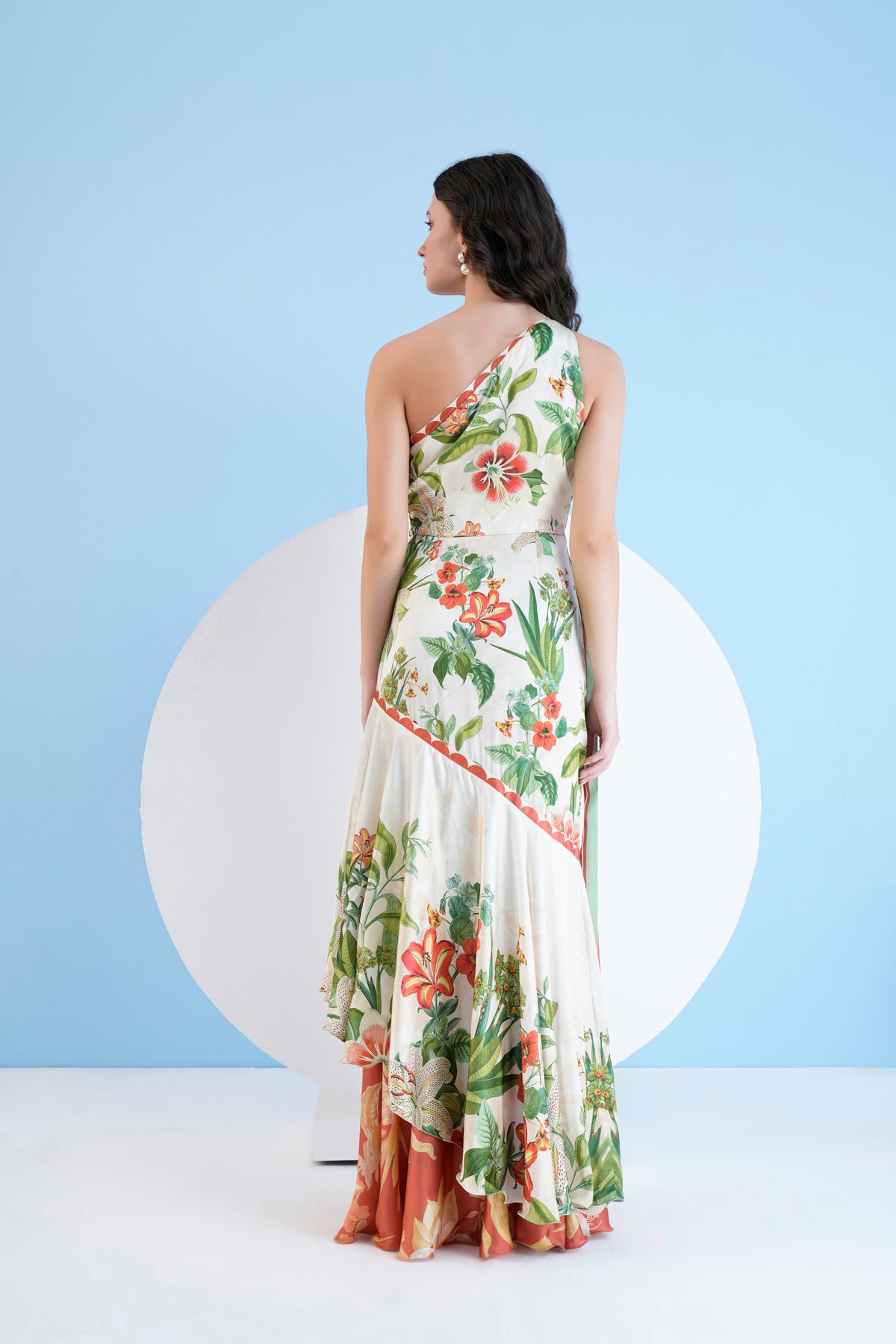 Exotic Lily Printed Tiered Dress