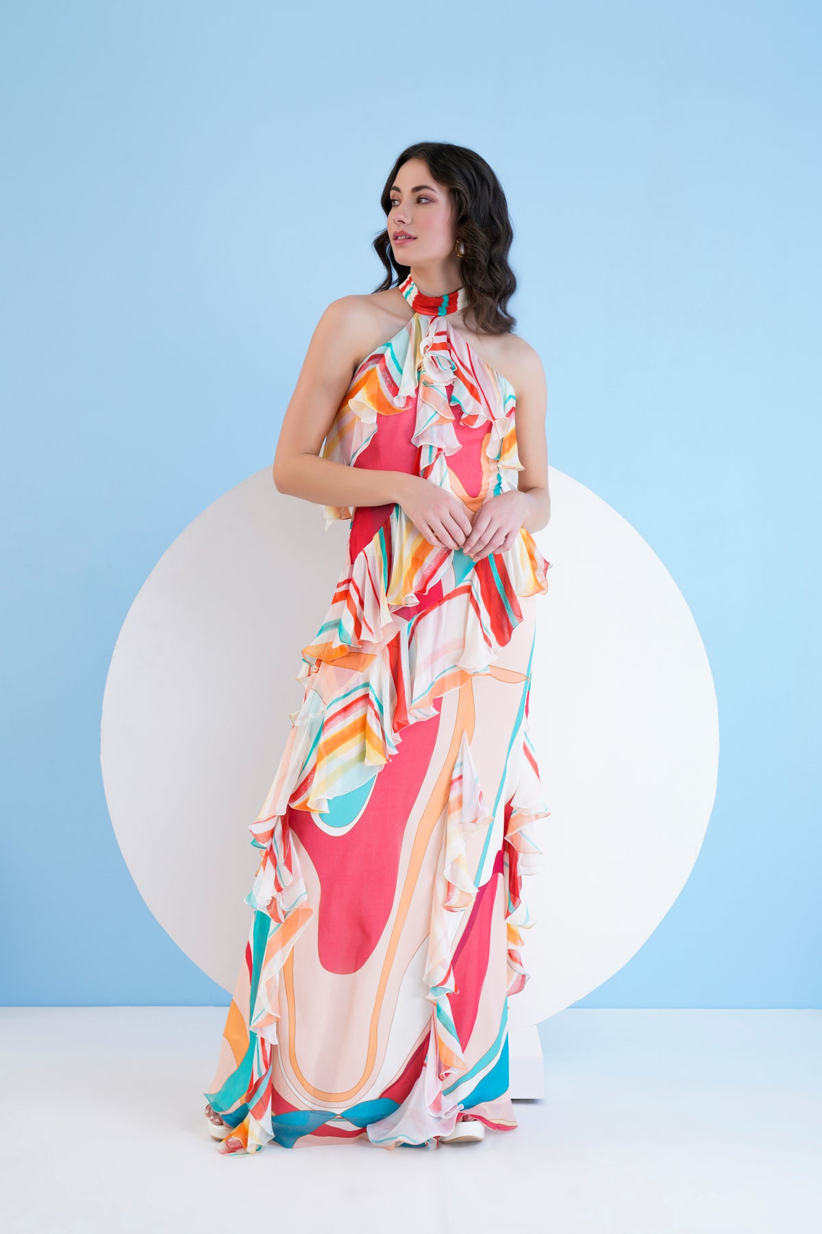 Red Surge Long Dress
