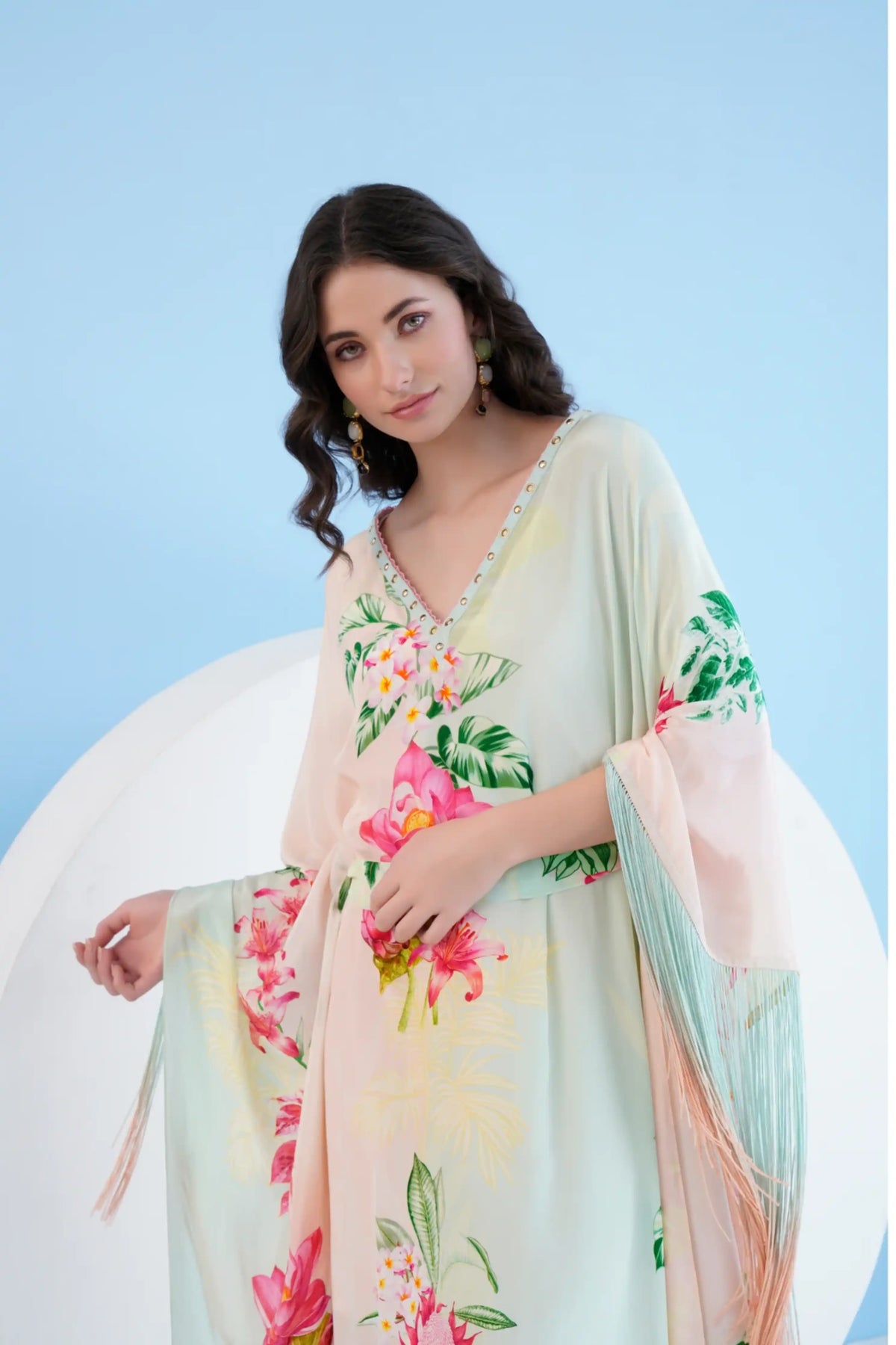 Tropical Mist Printed Kaftan