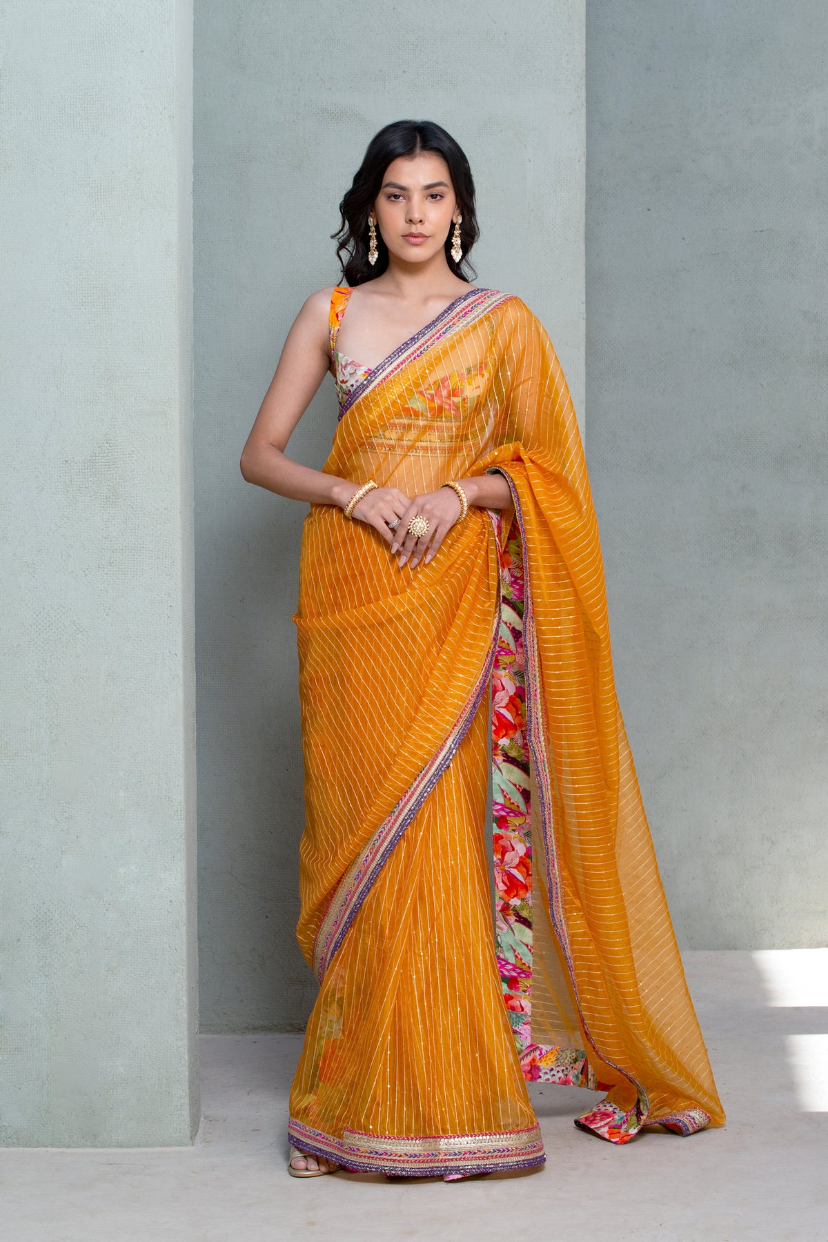 Sunflower Splash Saree