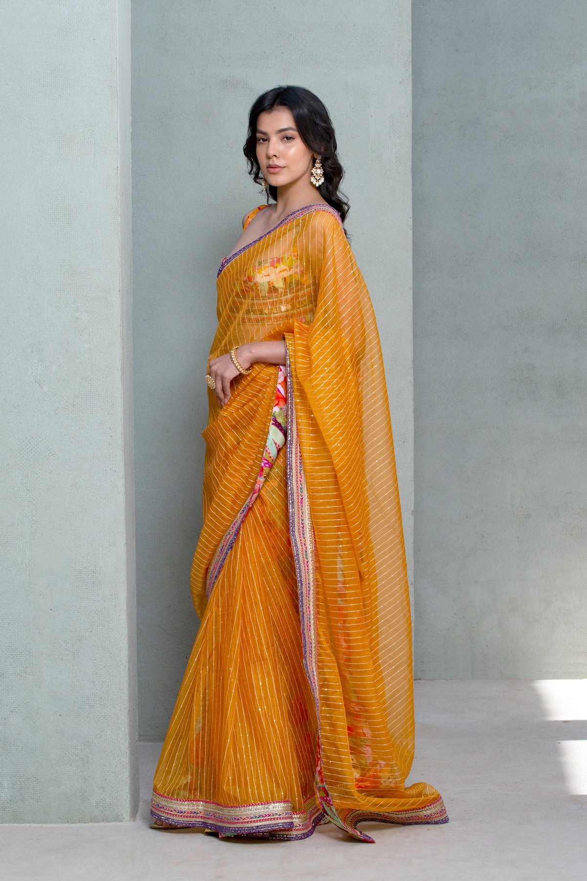 Sunflower Splash Saree