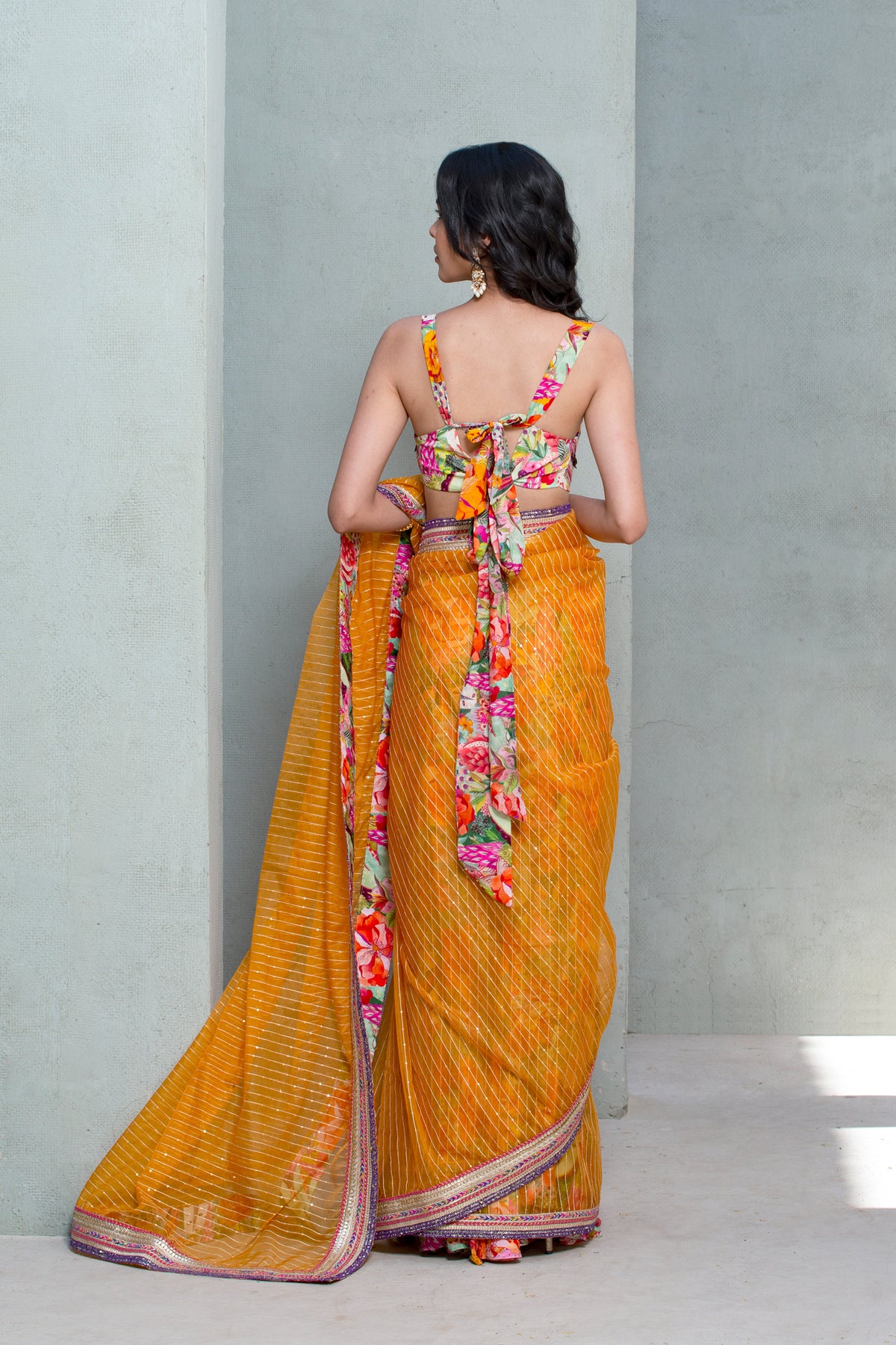 Sunflower Splash Saree