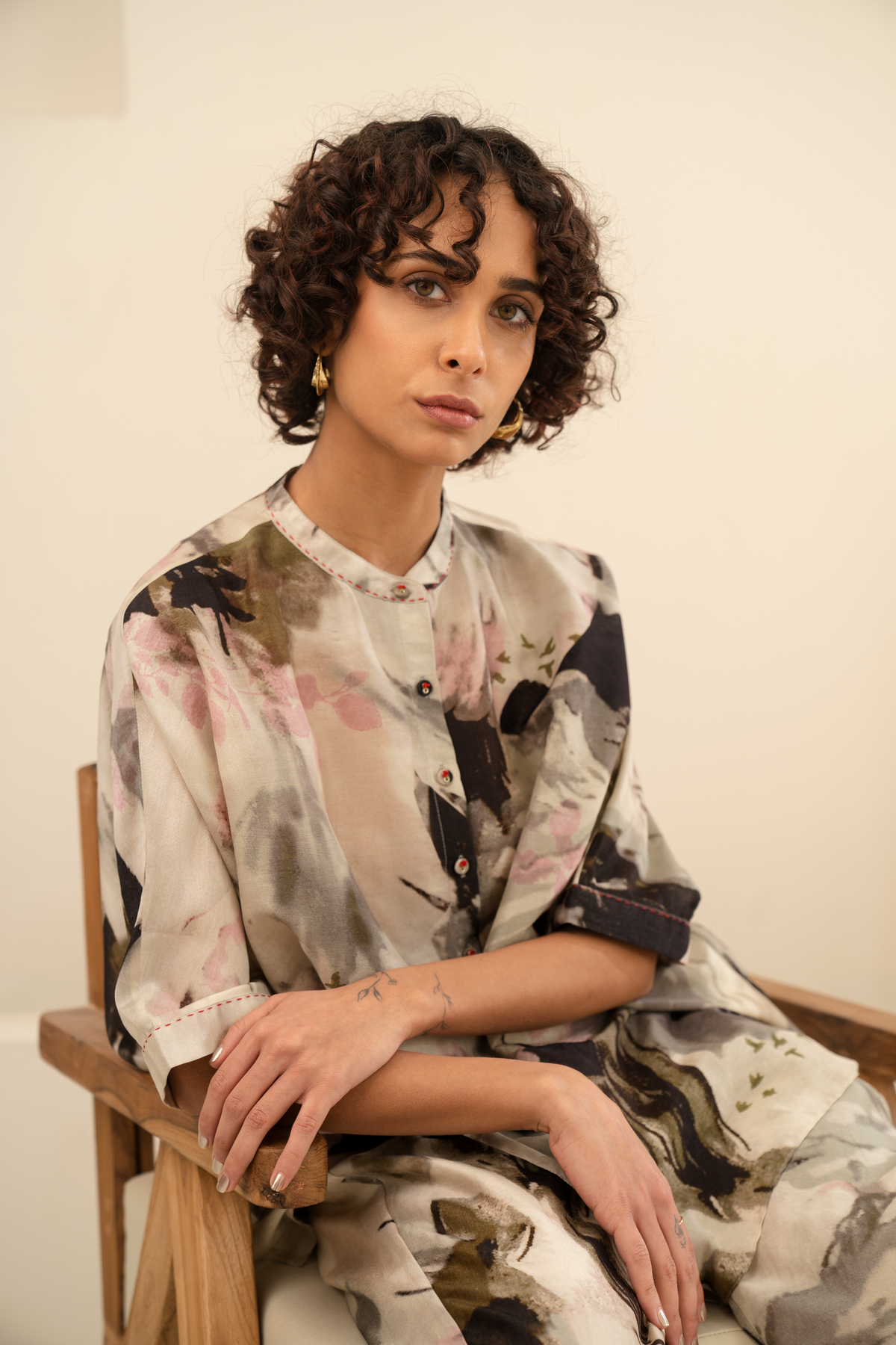 Printed Chanderi Co-ord Set