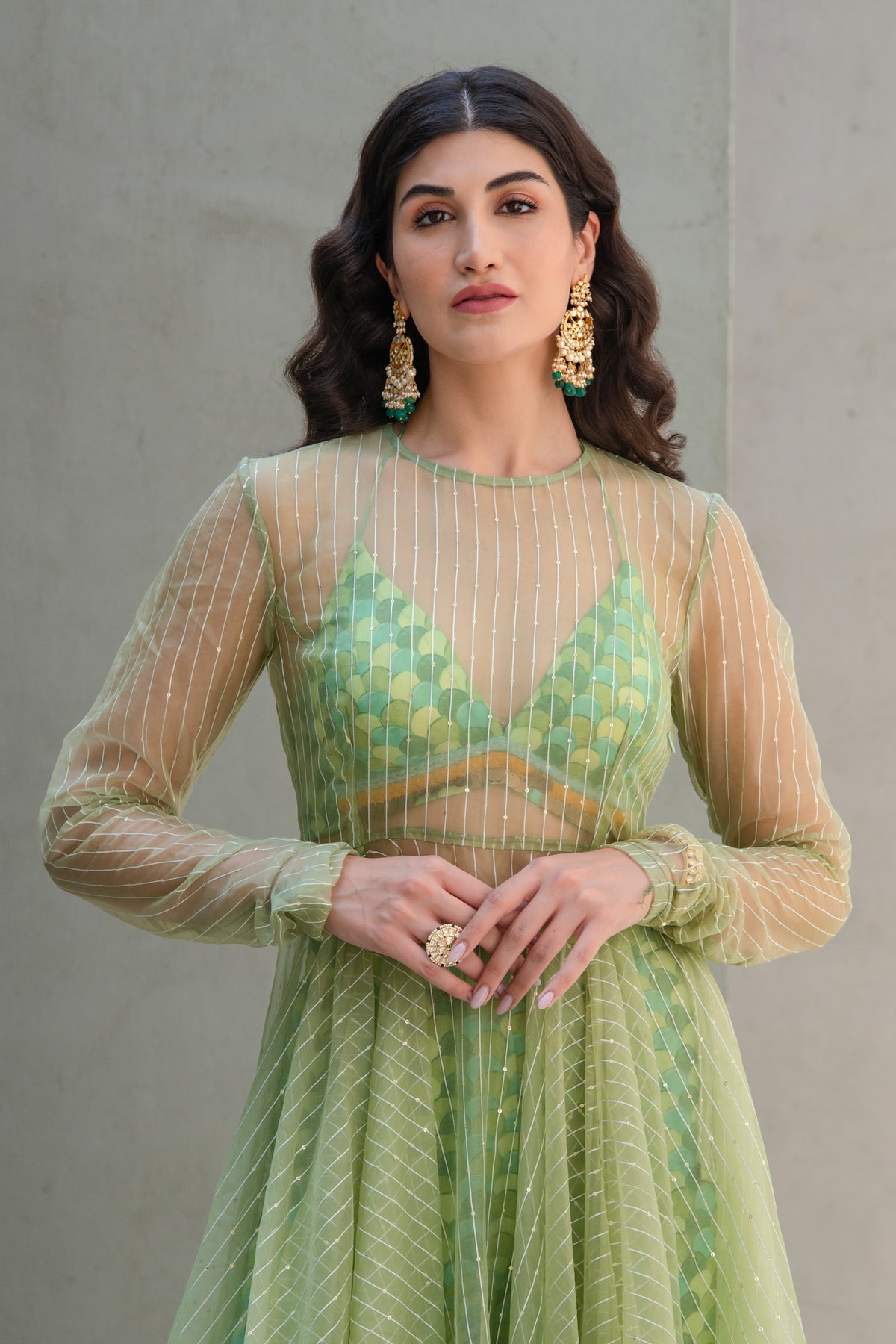 Sage Groove Anarkali Set