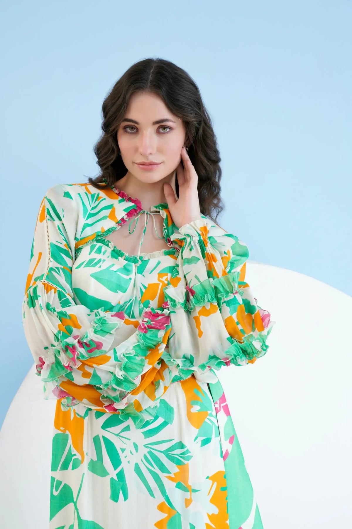 Printed High Low Dress