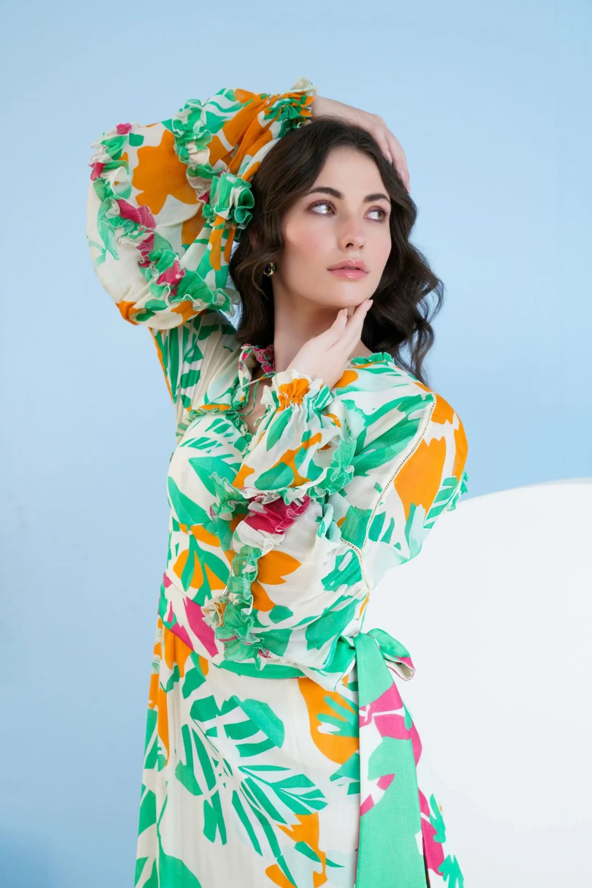 Printed High Low Dress