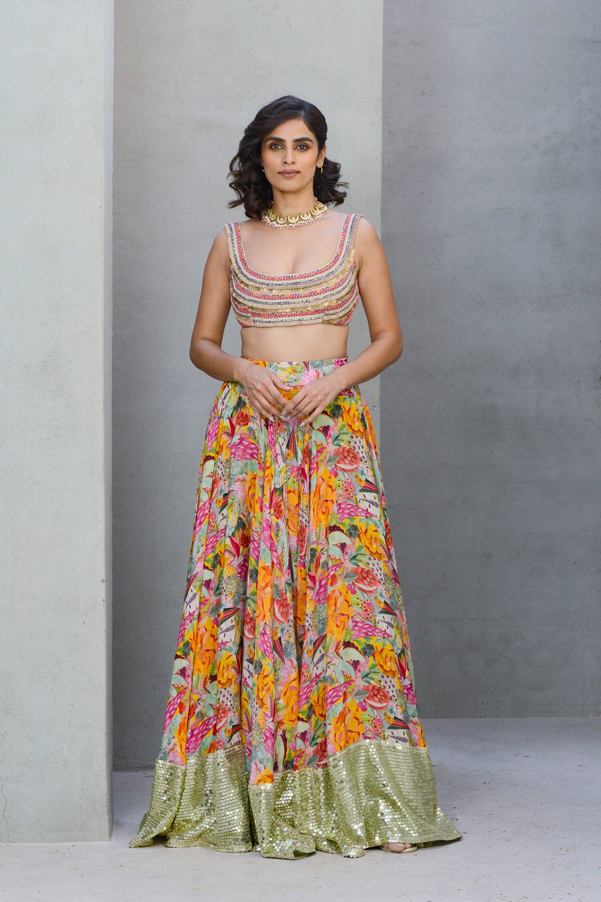 Floral Tapestry Lehenga Set