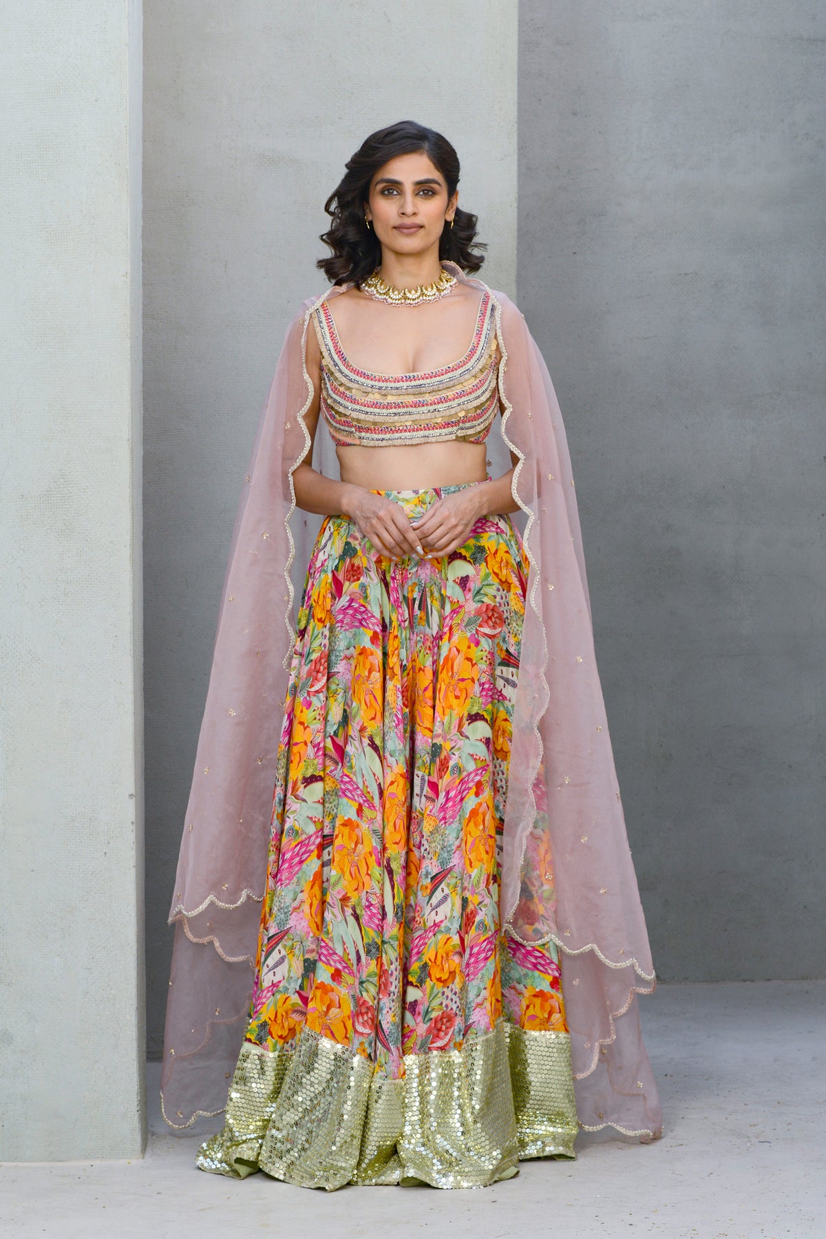 Floral Tapestry Lehenga Set