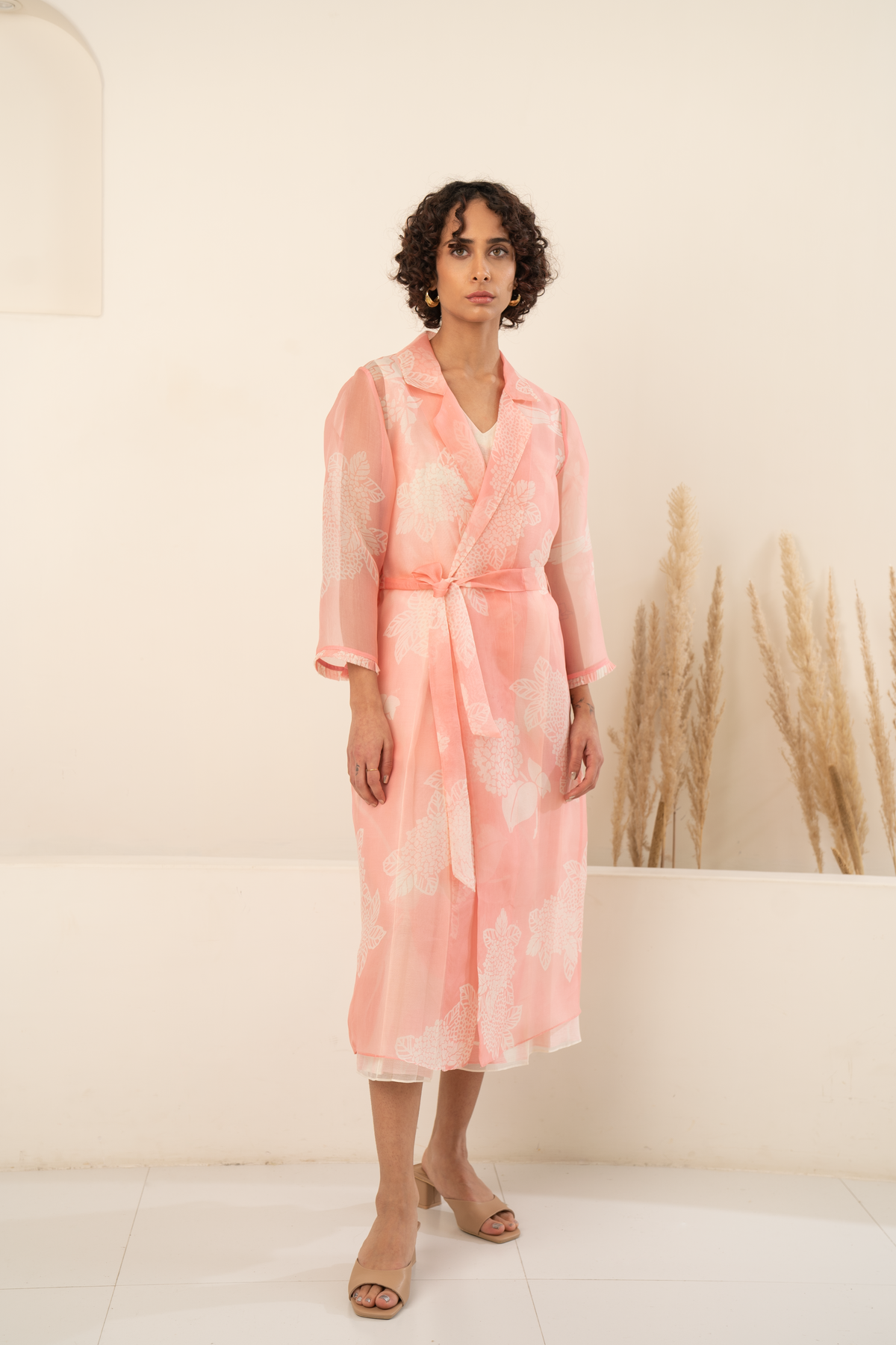 Pink Printed Jacket Dress
