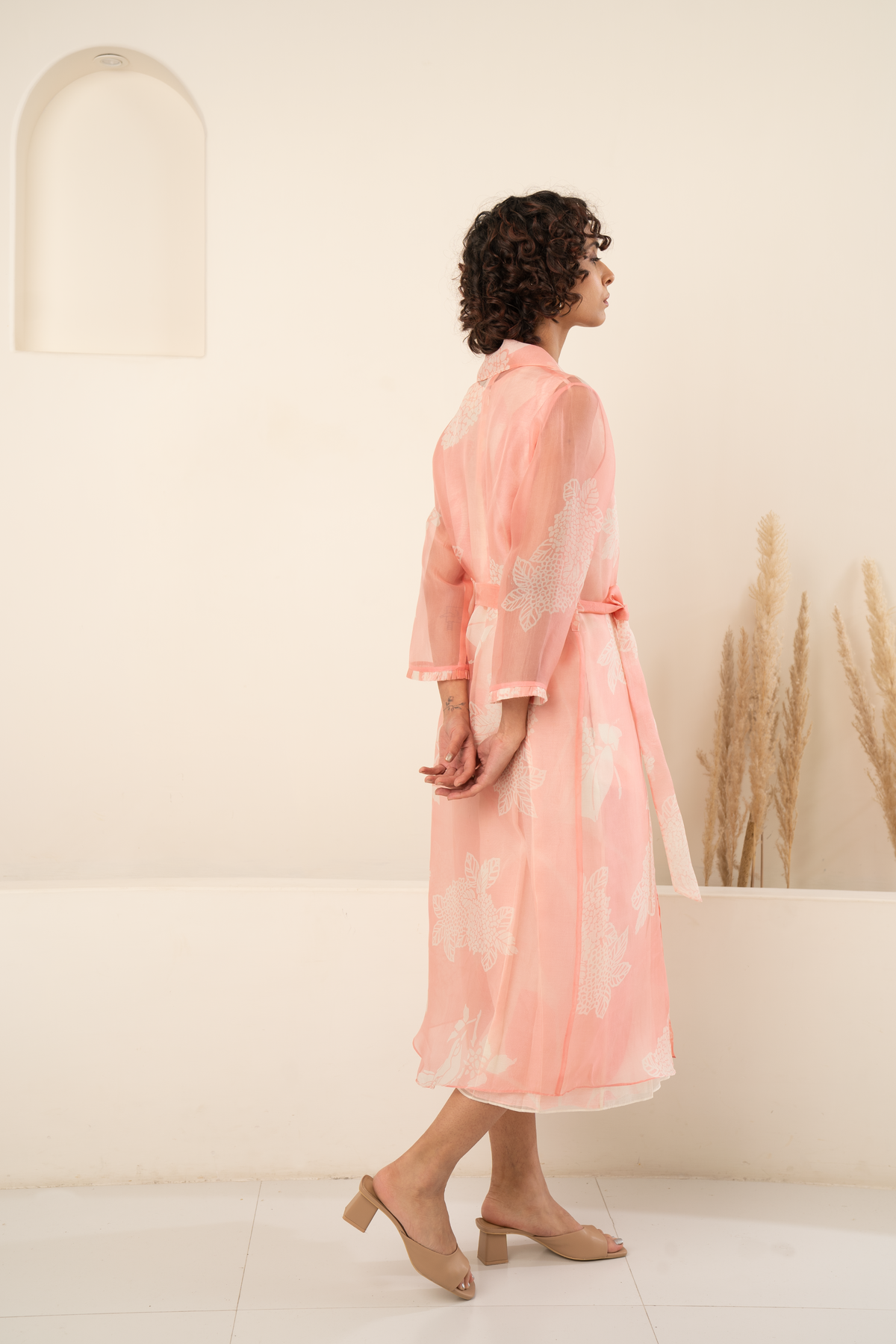 Pink Printed Jacket Dress