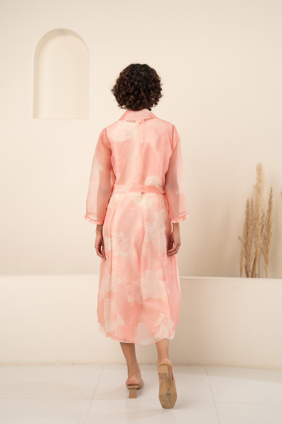 Pink Printed Jacket Dress
