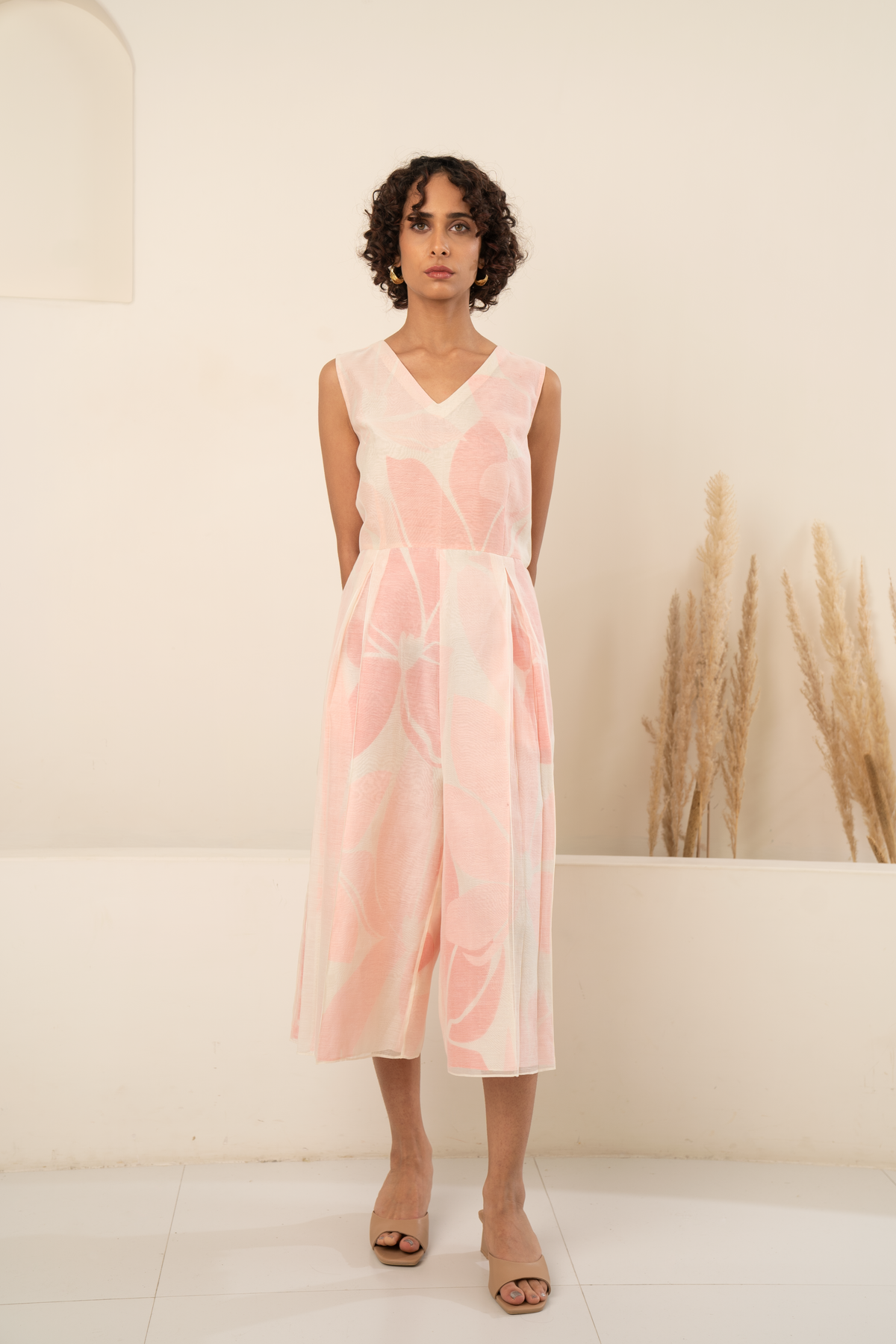 Pink Printed Jacket Dress