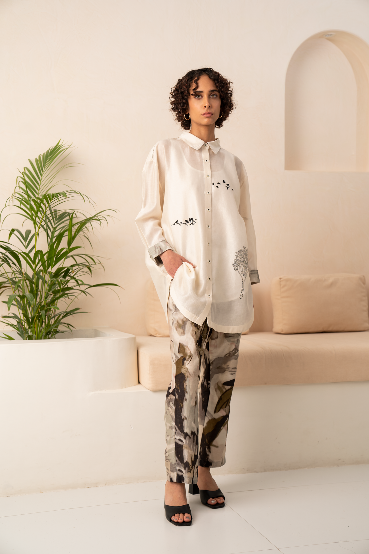 Ivory Embroidered Co-ord Set