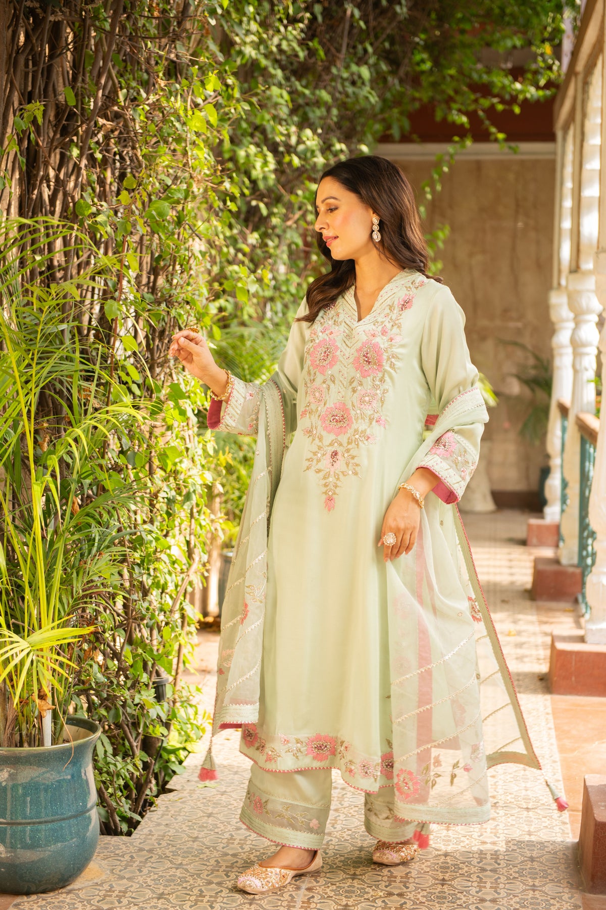 Sea Green Palazzo Set