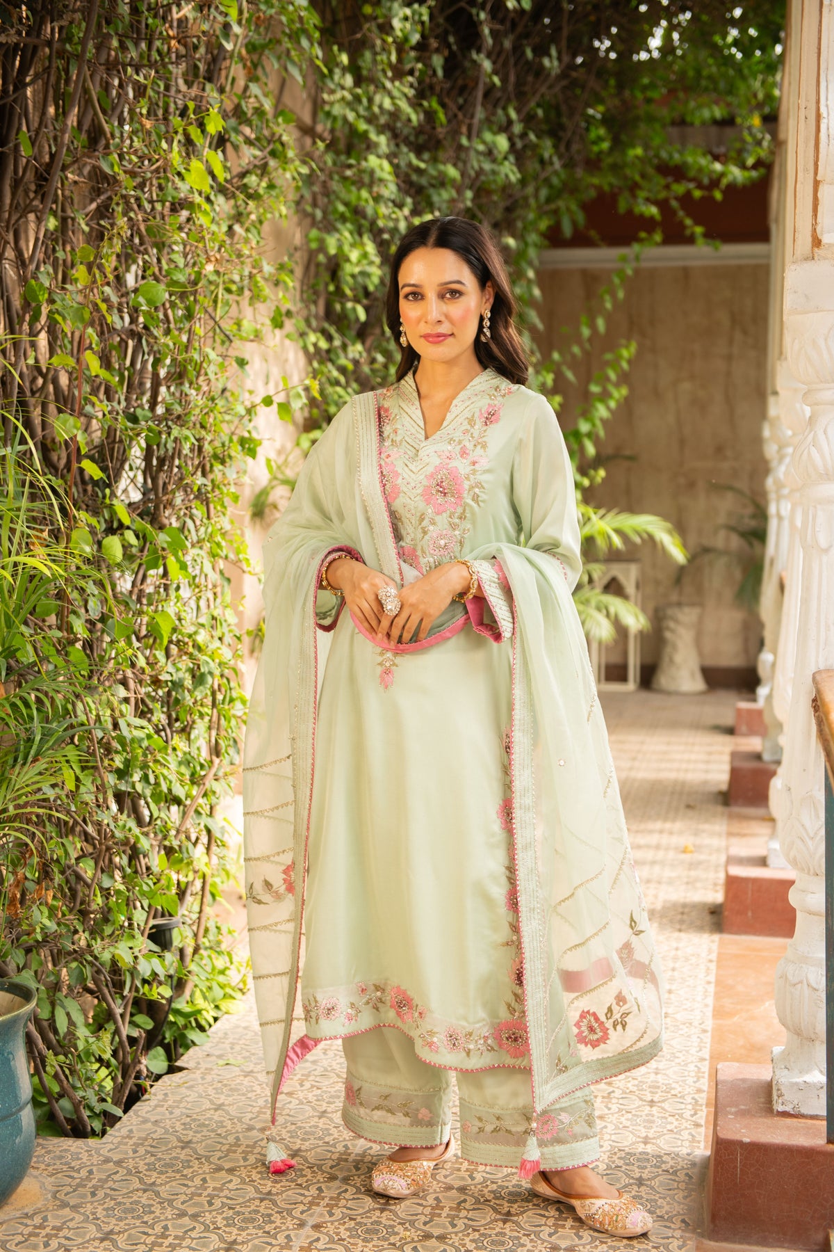 Sea Green Palazzo Set