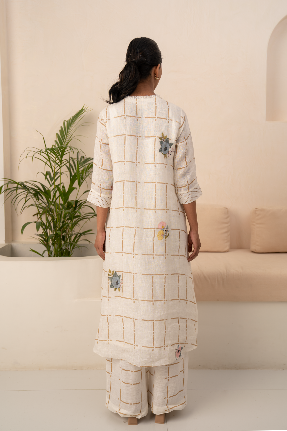 Ivory Embroidered Tunic Set