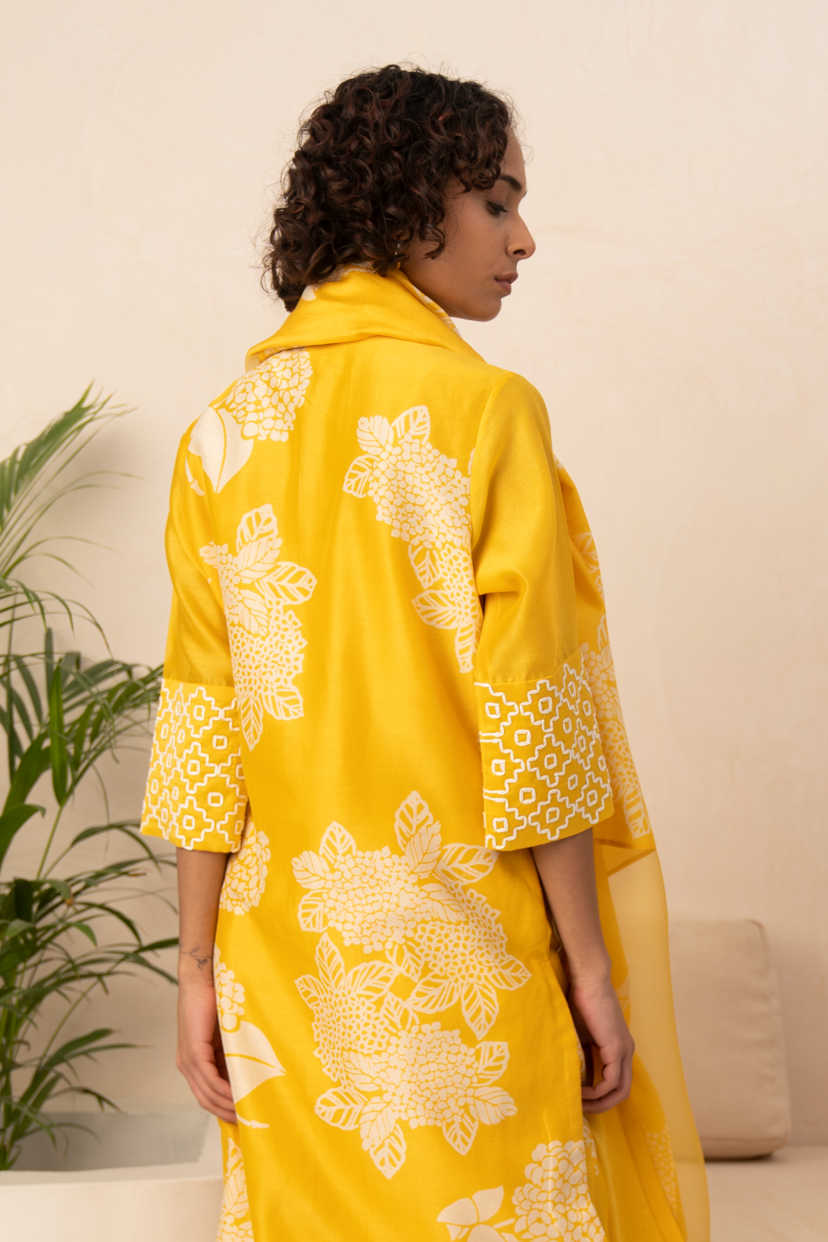 Yellow Printed Kurta Set
