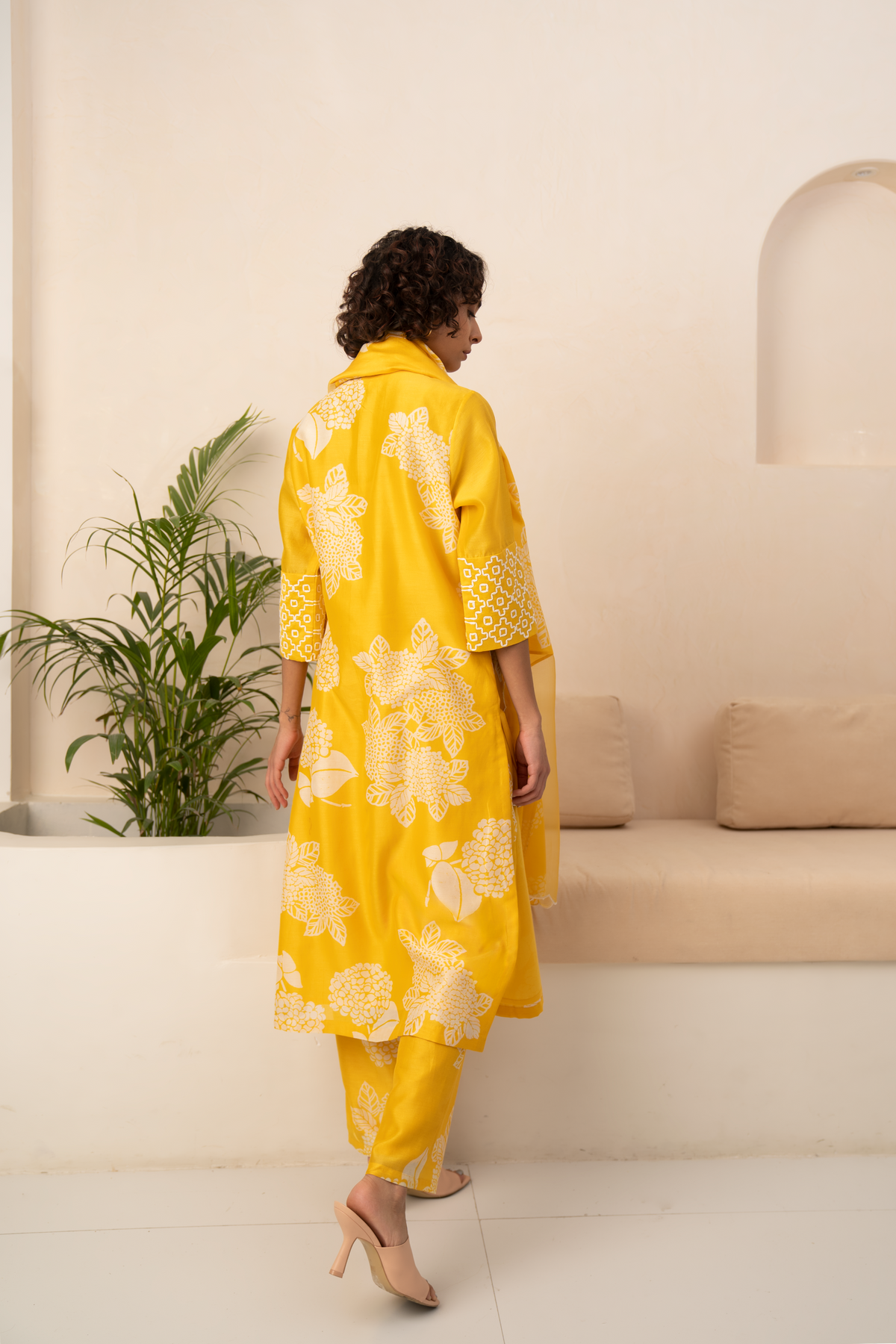Yellow Printed Kurta Set