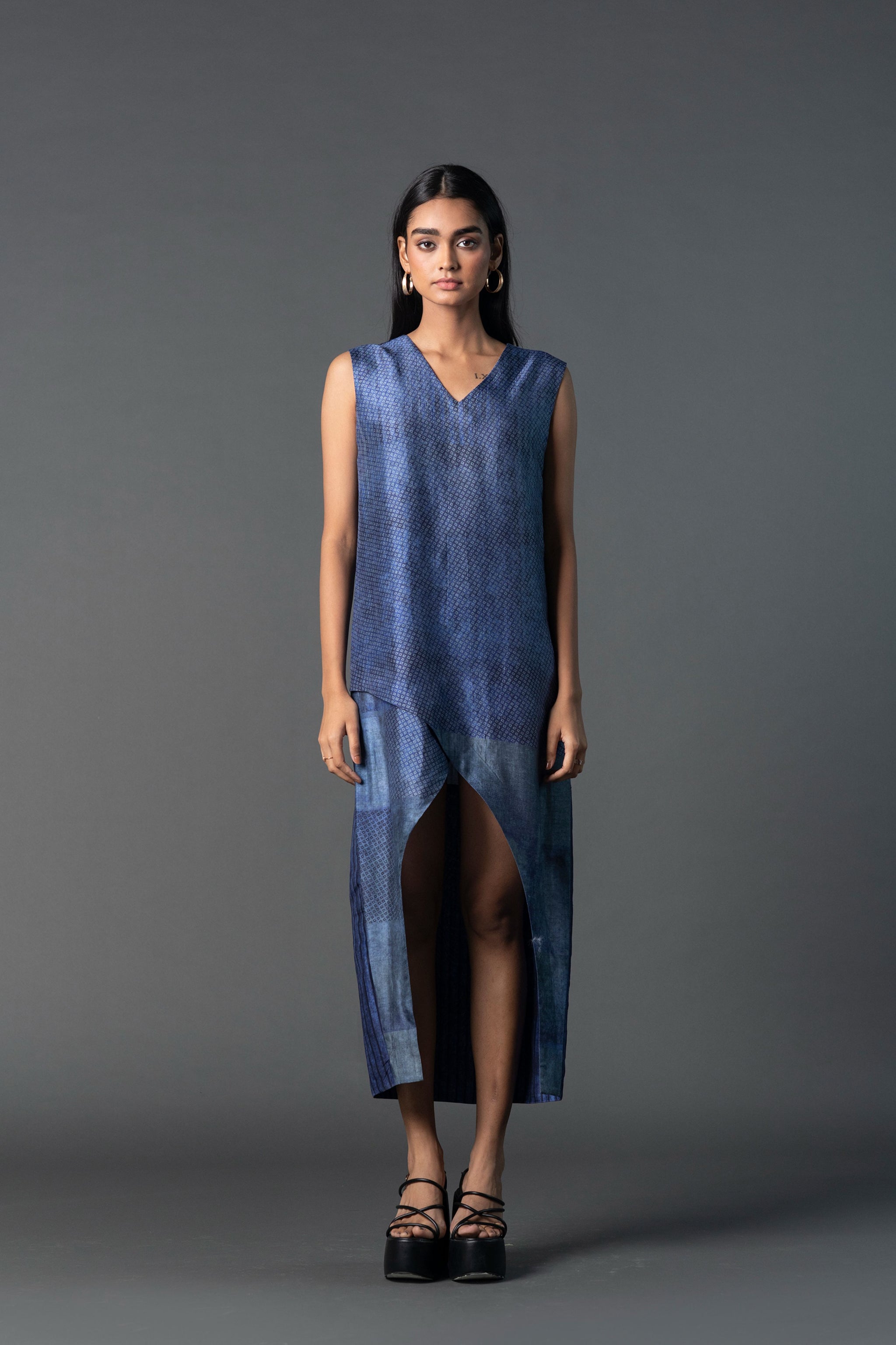 Clos - Royal Blue Tulip Cut Dress Xs Clos - Royal Blue Tulip Cut Dress Xs