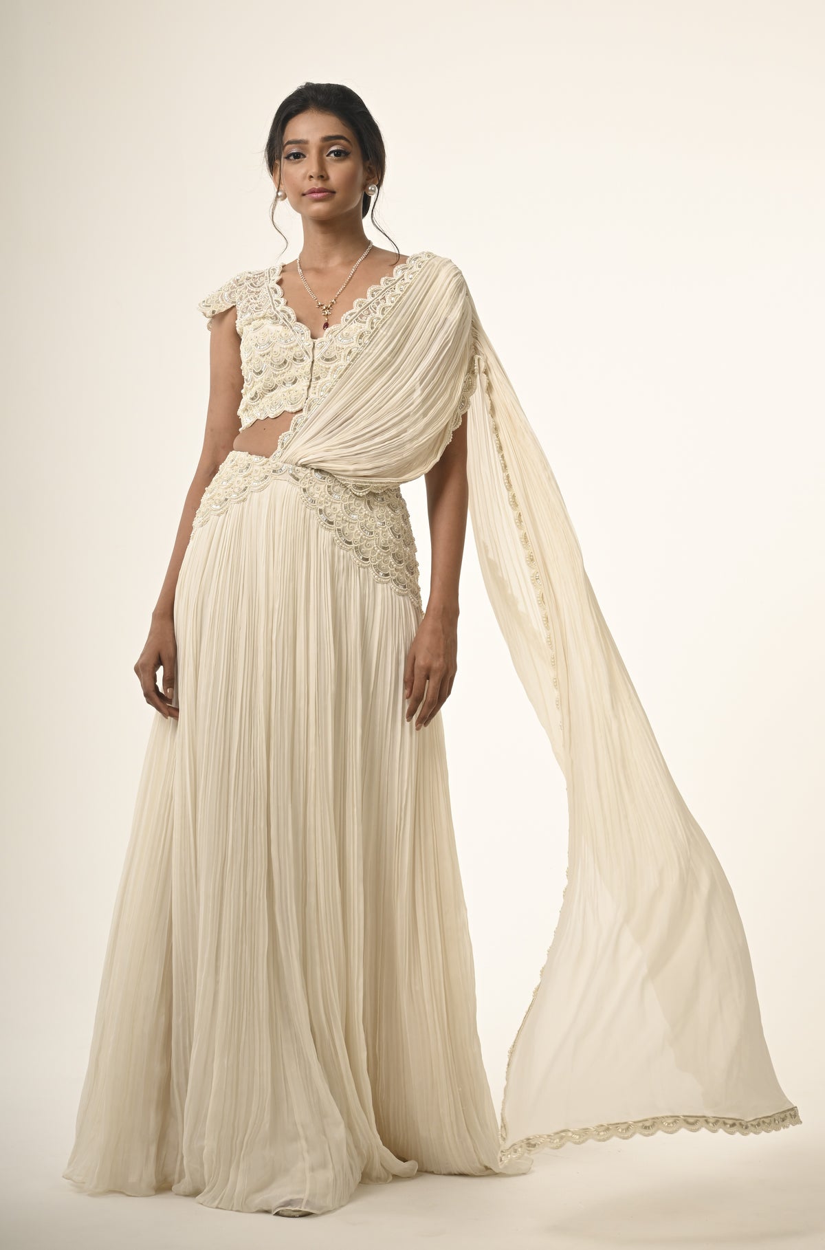 Celeste Scallop Saree Set