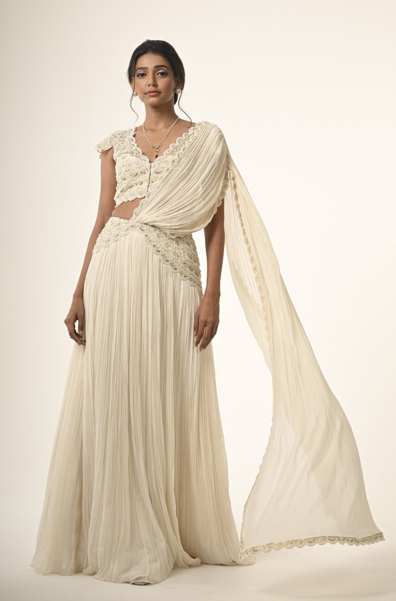 Celeste Scallop Saree Set - Couture by Niharika - Elahe