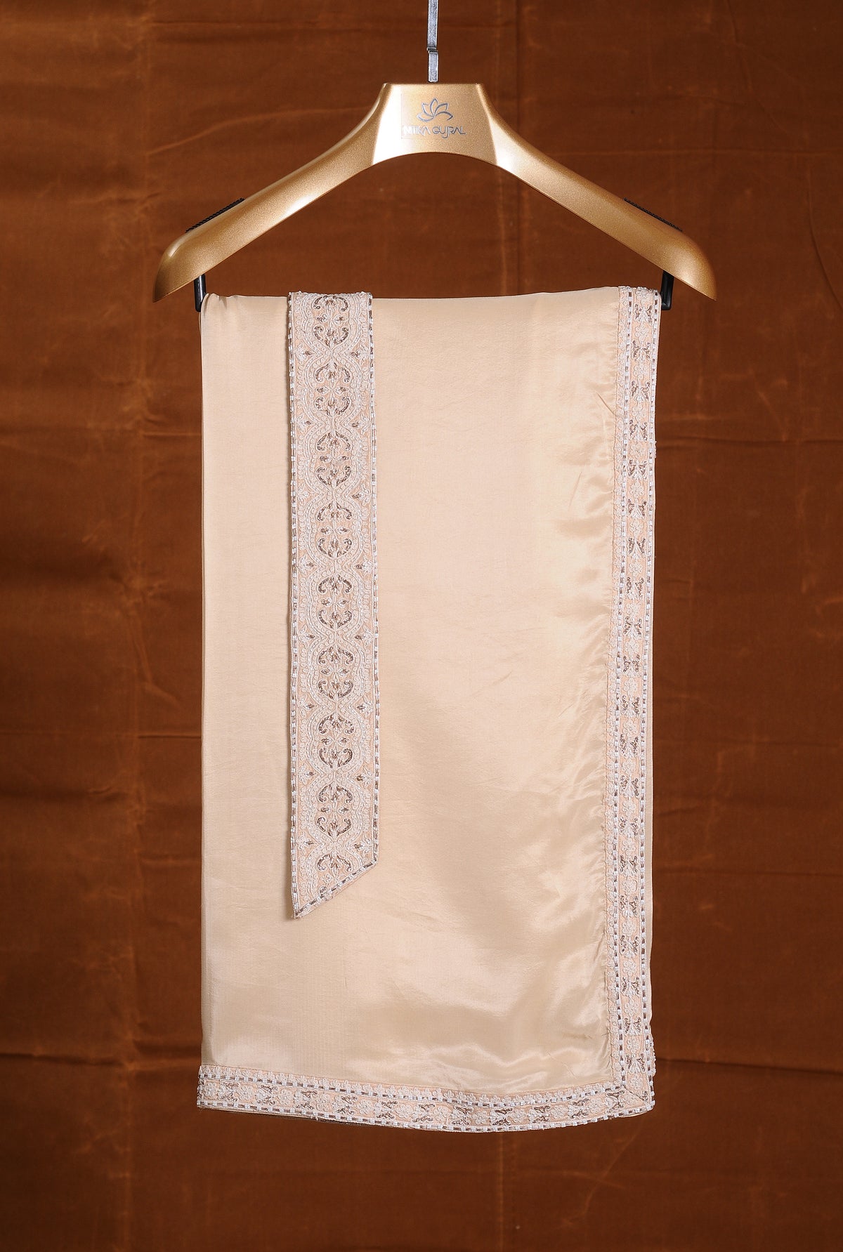 Peach Dupion Stole and Belt