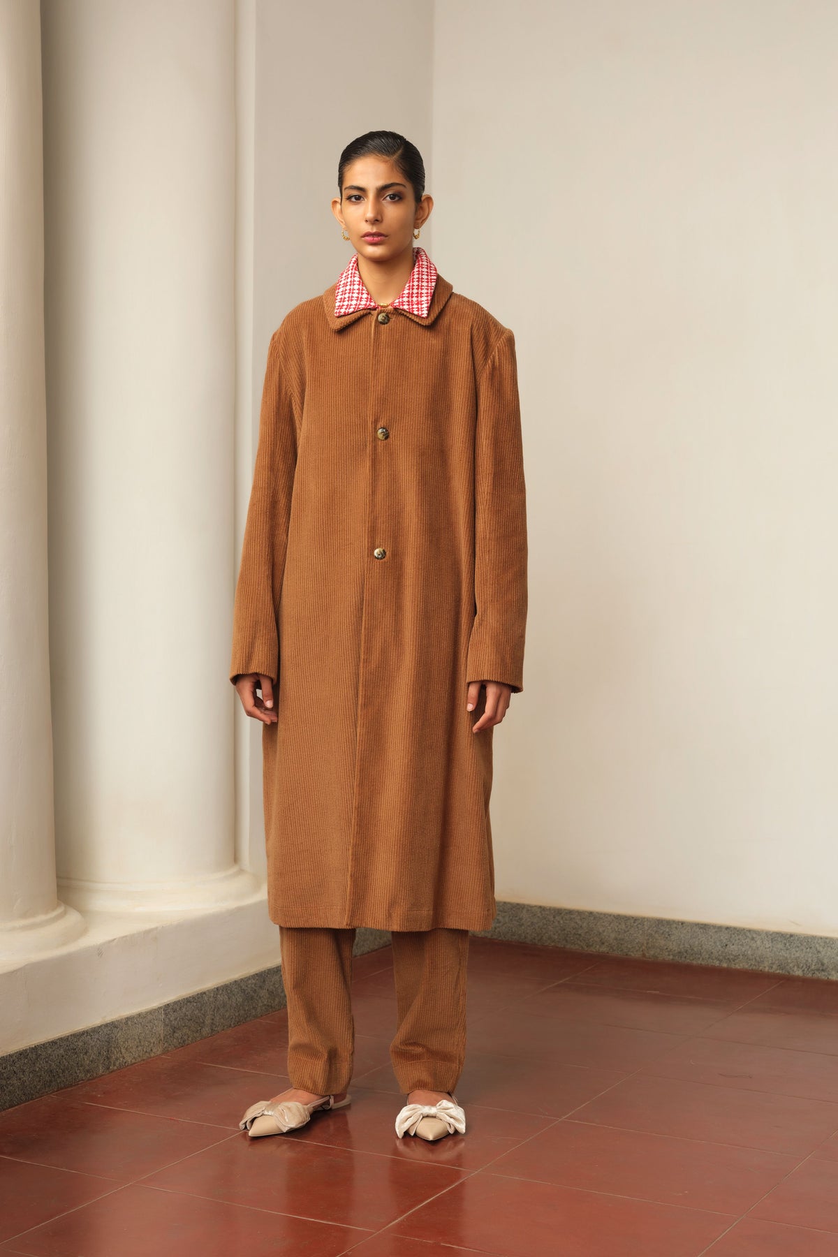 Corduroy Long Coat and Trousers