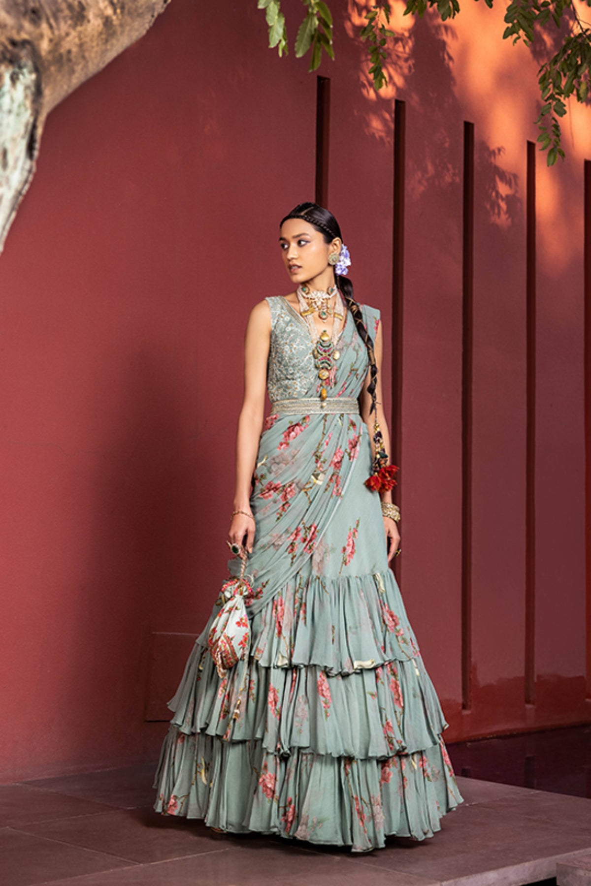 Anaisha pre-draped lehenga saree